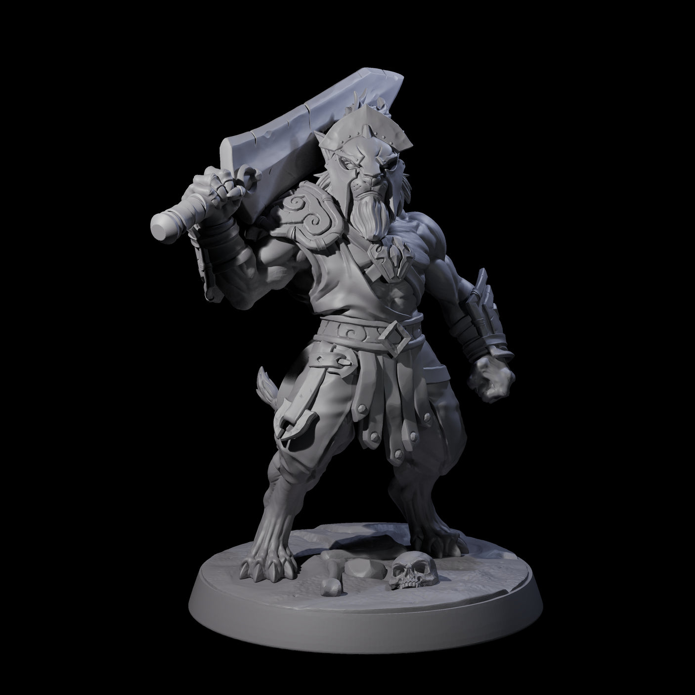 Six Muscular Leonin Warriors Miniature for Dungeons and Dragons, Pathfinder or other TTRPGs