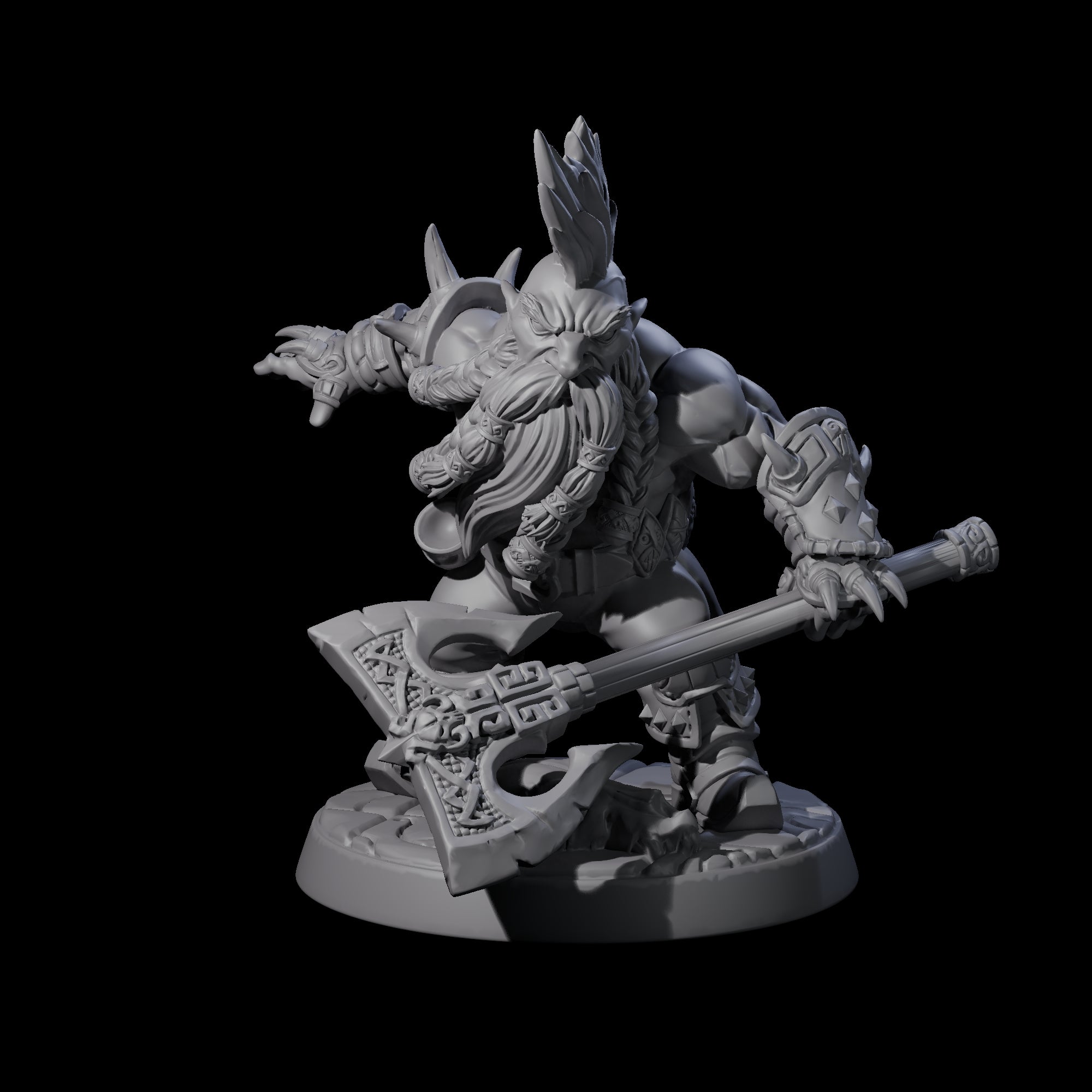 Six Raging Berserker Dwarves Miniature for Dungeons and Dragons, Pathfinder or other TTRPGs