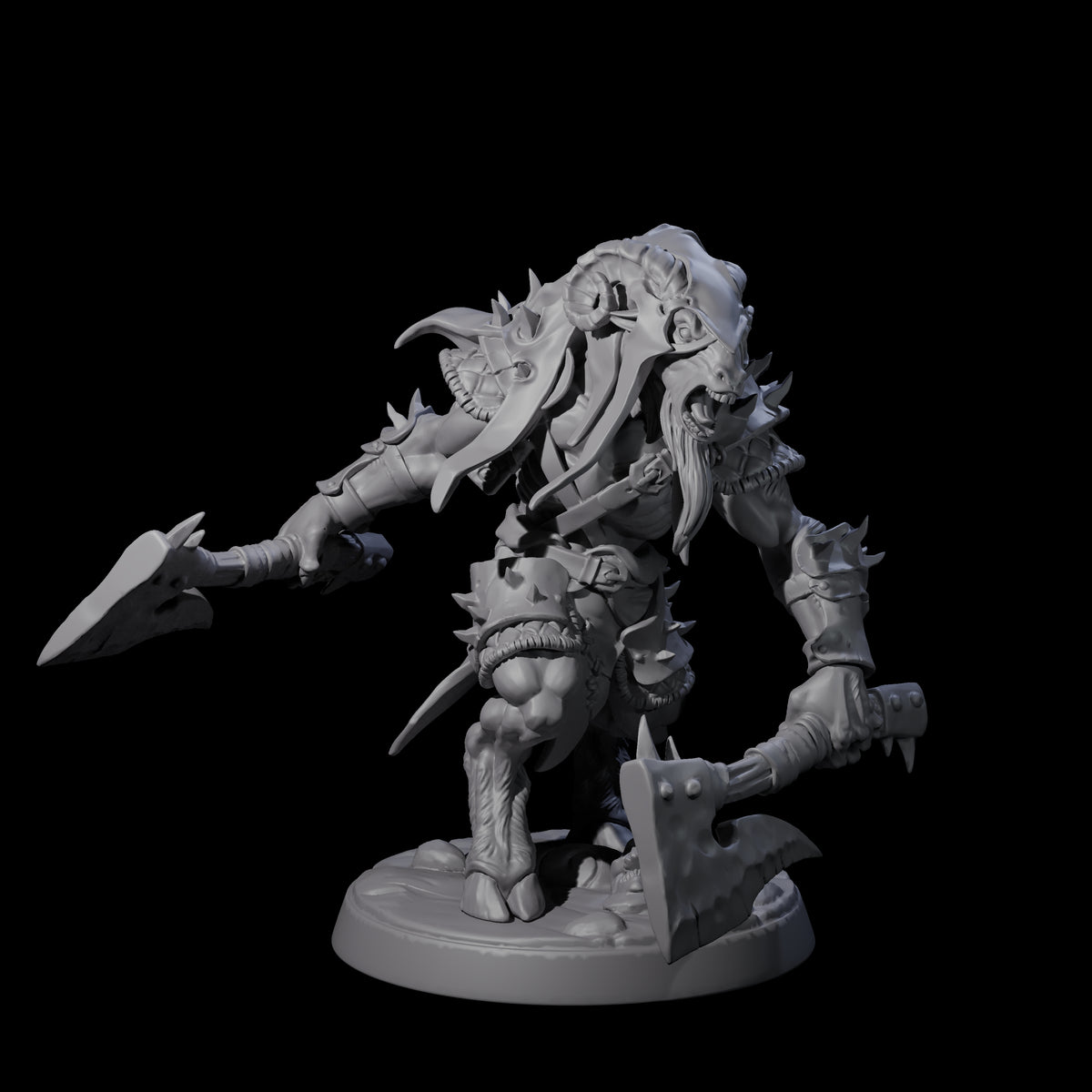 Six Shadowy Beastmen Miniature for Dungeons and Dragons, Pathfinder or other TTRPGs