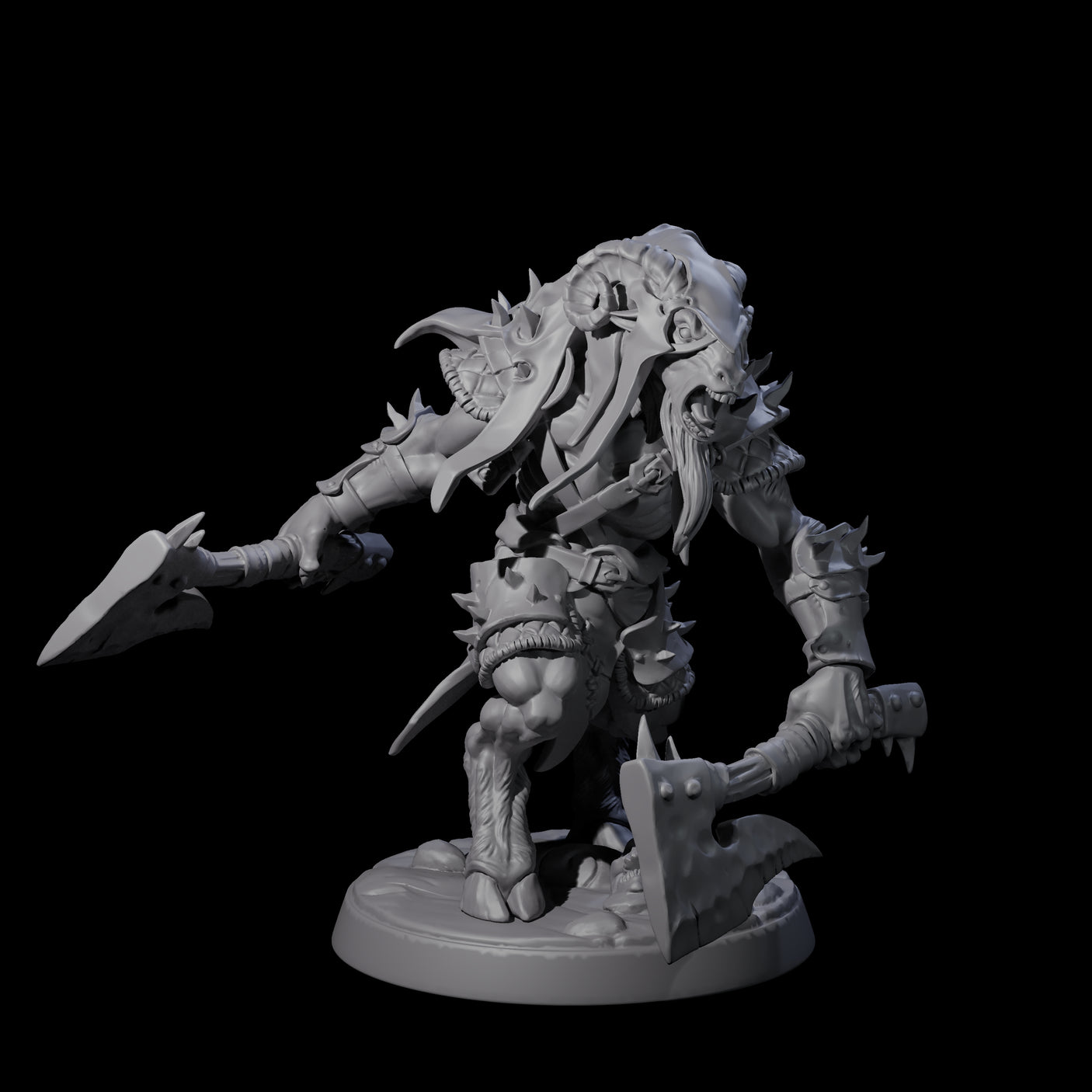 Six Shadowy Beastmen Miniature for Dungeons and Dragons, Pathfinder or other TTRPGs
