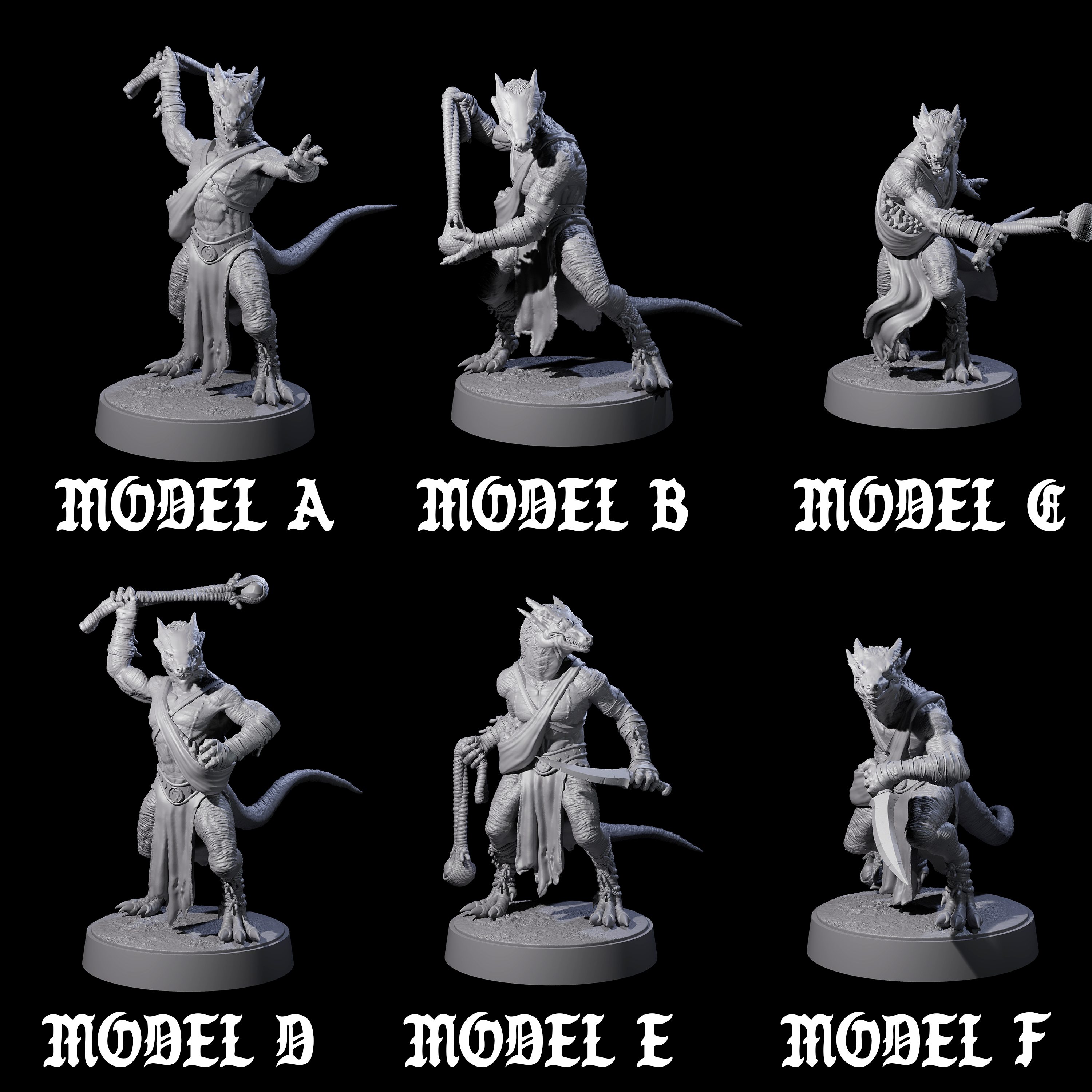 Six Shooting Kobold Slingers Miniature for Dungeons and Dragons, Pathfinder or other TTRPGs