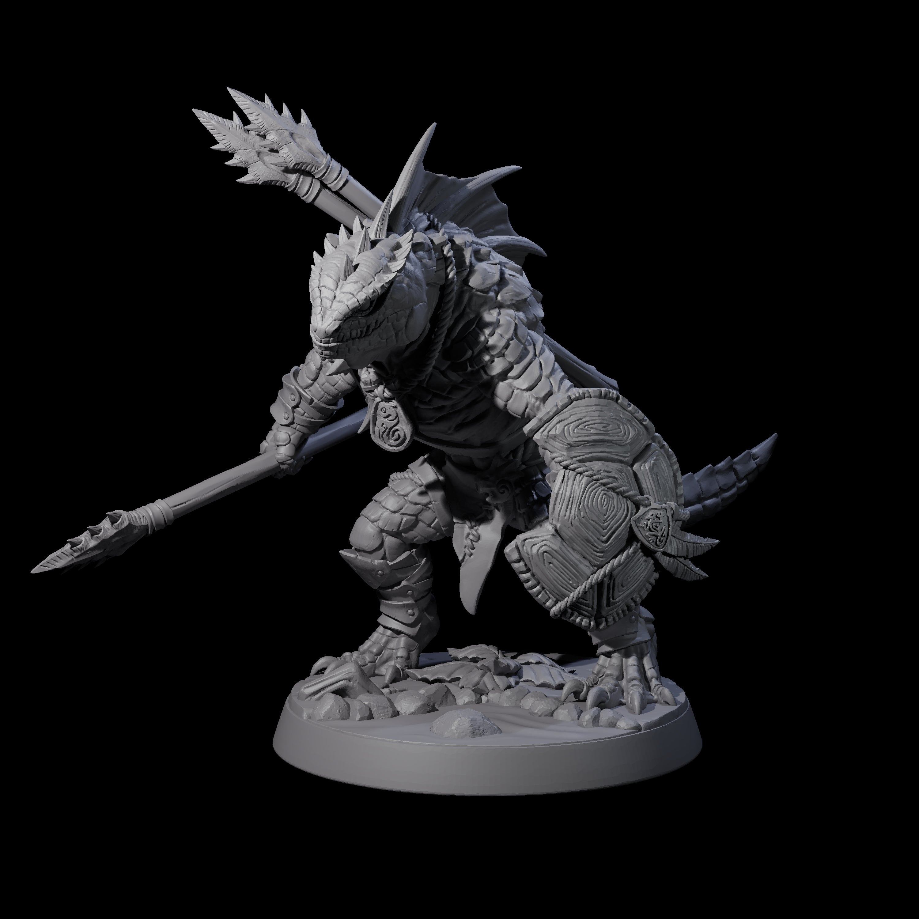Six Spiky Lizardfolk Miniature for Dungeons and Dragons, Pathfinder or other TTRPGs