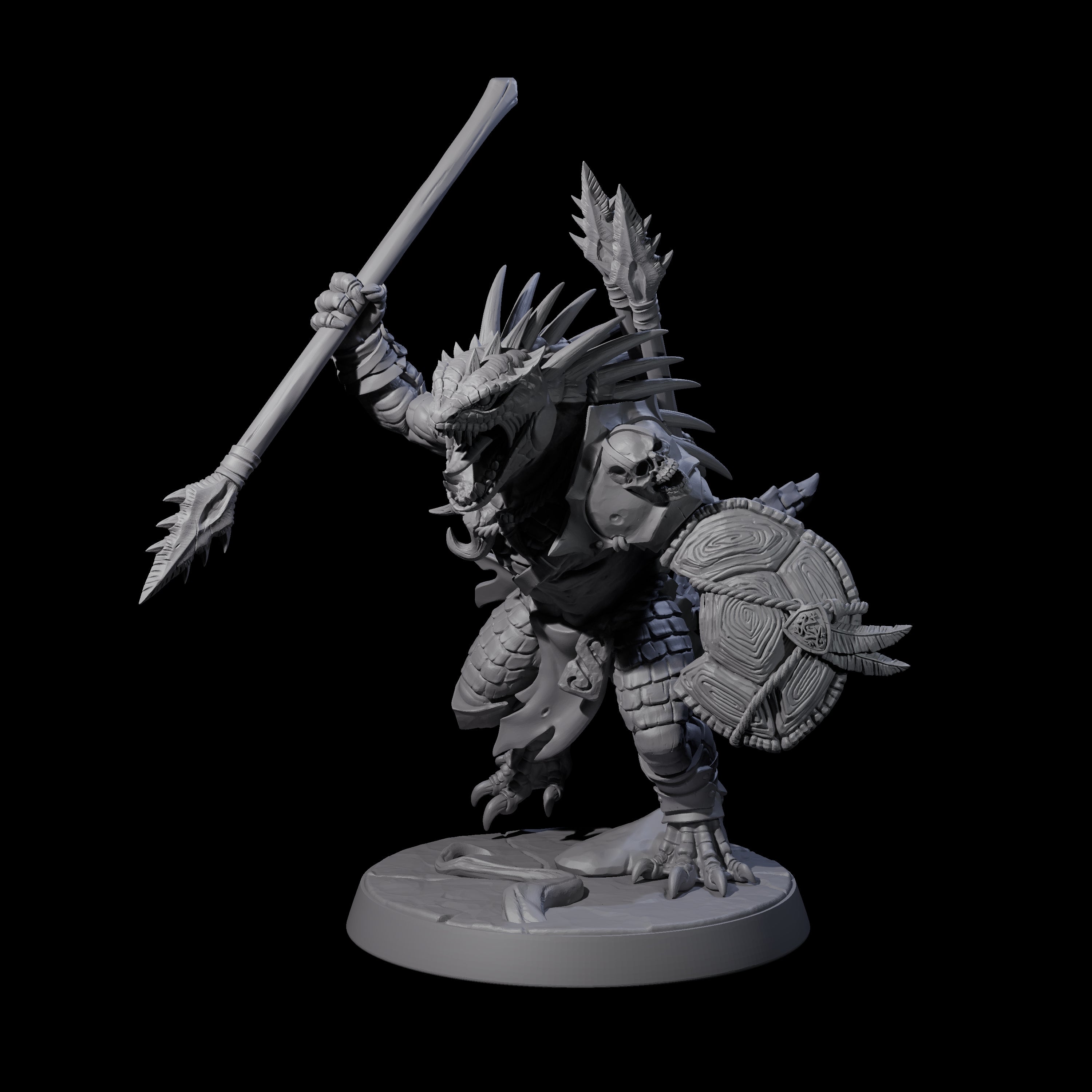 Six Spiky Lizardfolk Miniature for Dungeons and Dragons, Pathfinder or other TTRPGs