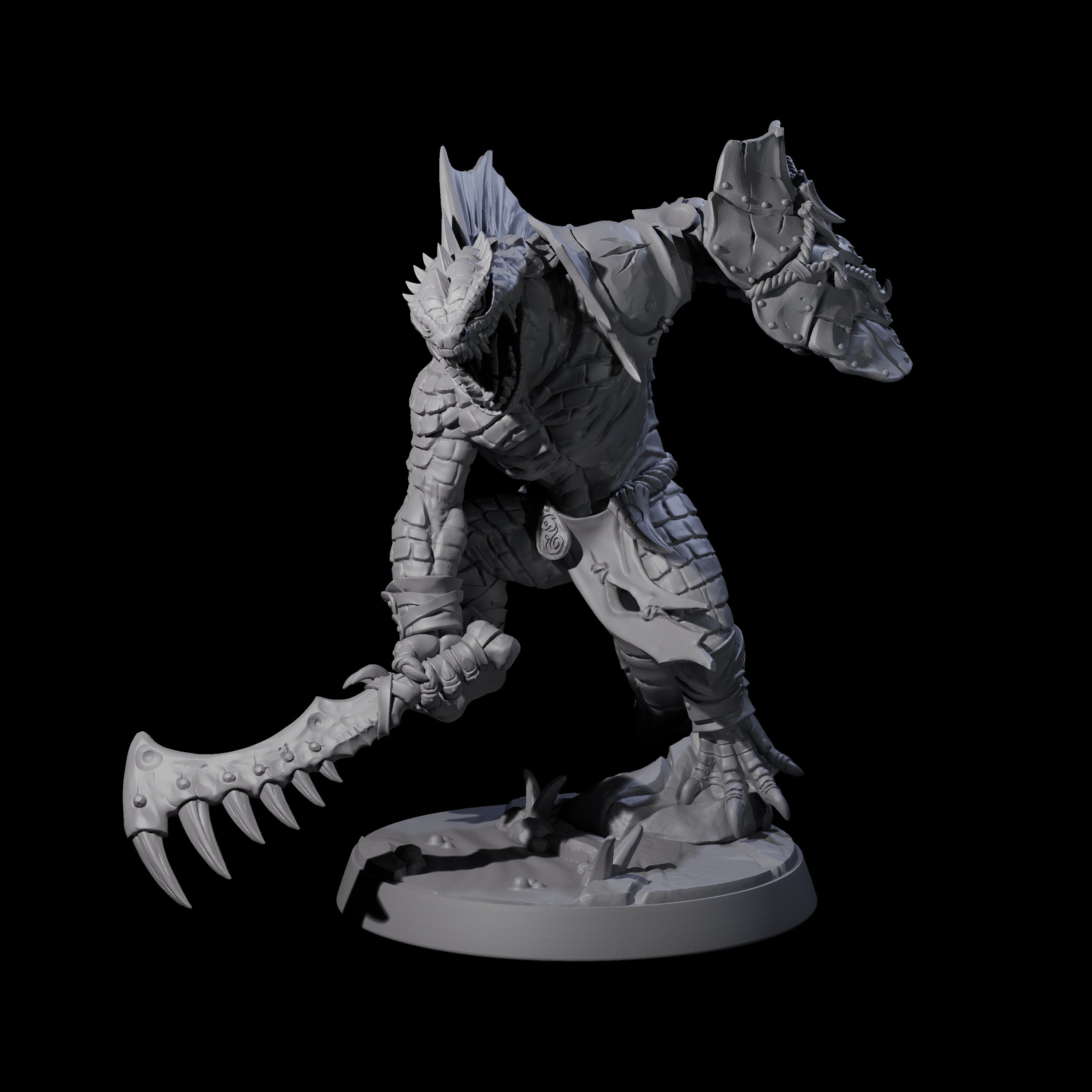 Six Spiky Lizardfolk Miniature for Dungeons and Dragons, Pathfinder or other TTRPGs