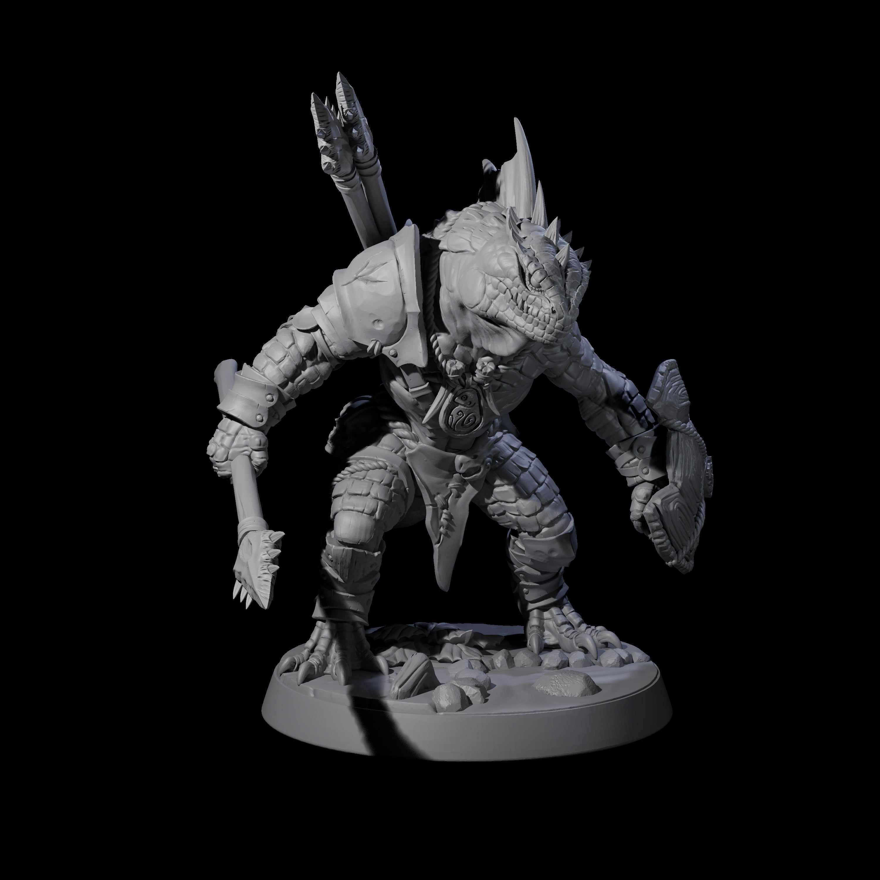 Six Spiky Lizardfolk Miniature for Dungeons and Dragons, Pathfinder or other TTRPGs