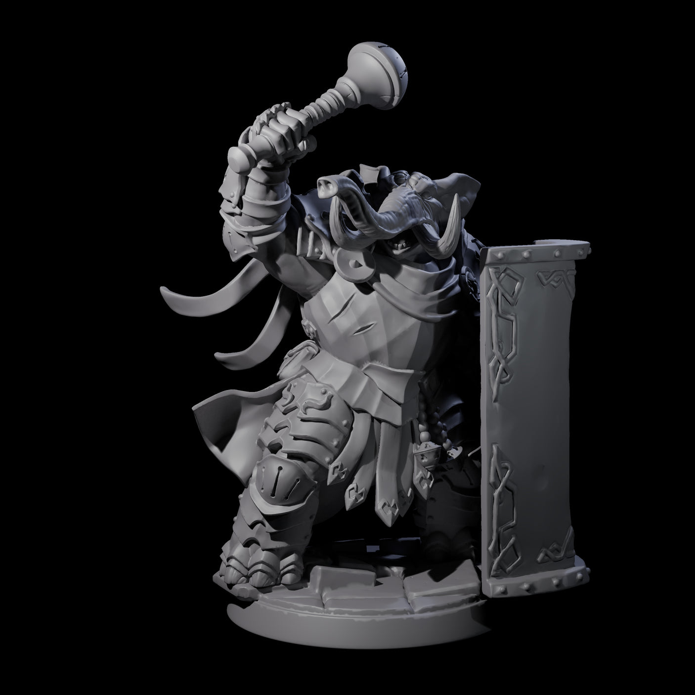 Six Stoic Loxodon Guards Miniature for Dungeons and Dragons, Pathfinder or other TTRPGs