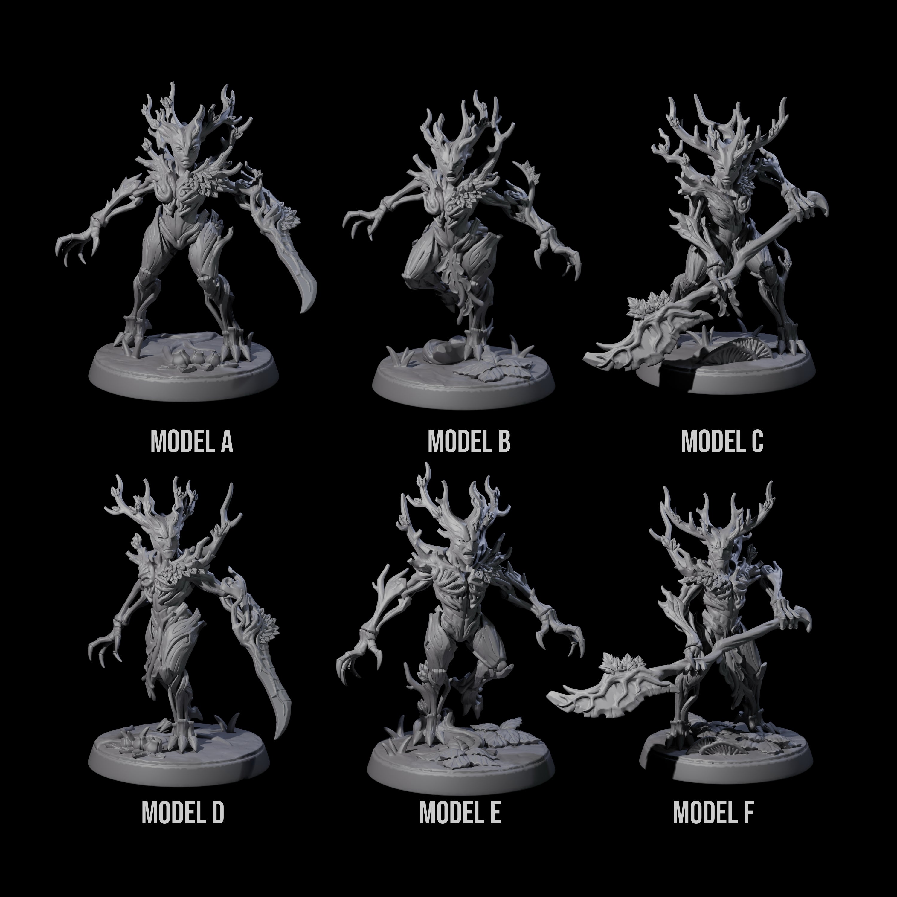 Six Thorny Twig Blights Miniature for Dungeons and Dragons, Pathfinder or other TTRPGs
