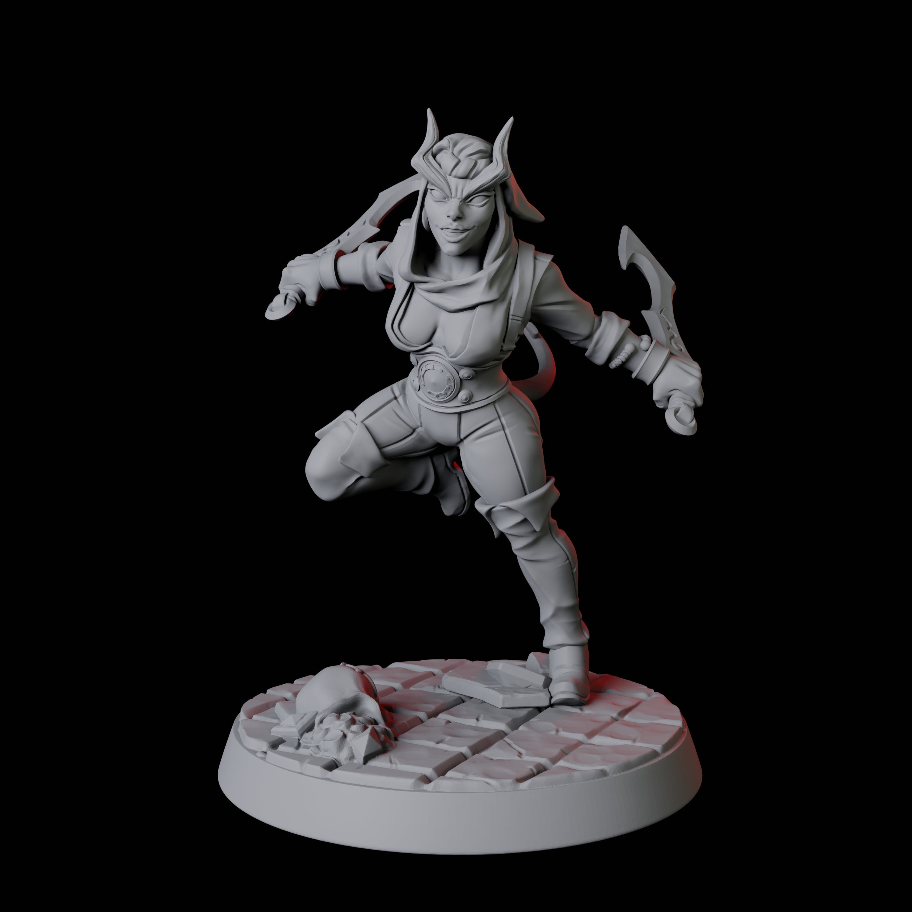 Six Tiefling Trickster Fighters Miniature for Dungeons and Dragons, Pathfinder or other TTRPGs