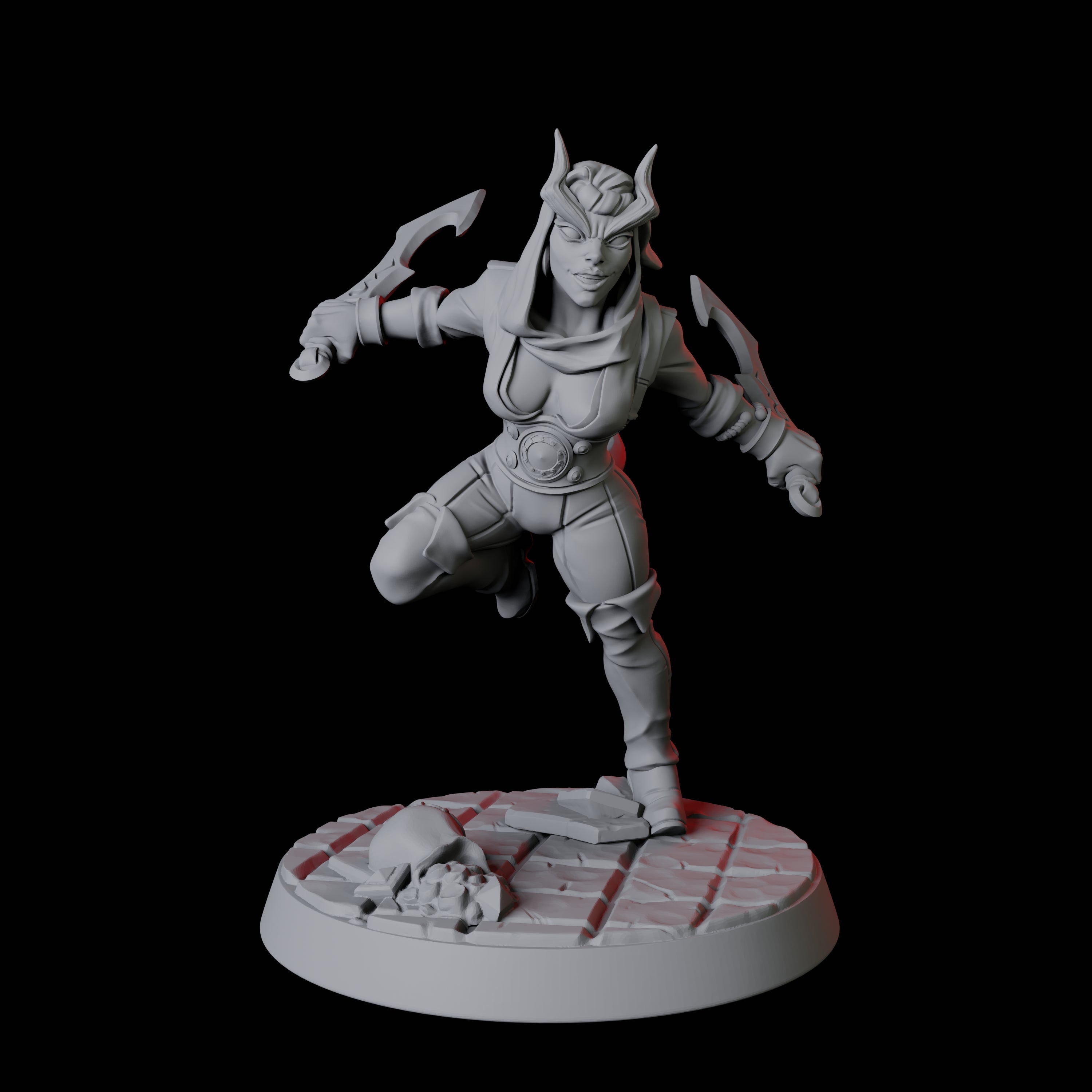 Six Tiefling Trickster Fighters Miniature for Dungeons and Dragons, Pathfinder or other TTRPGs