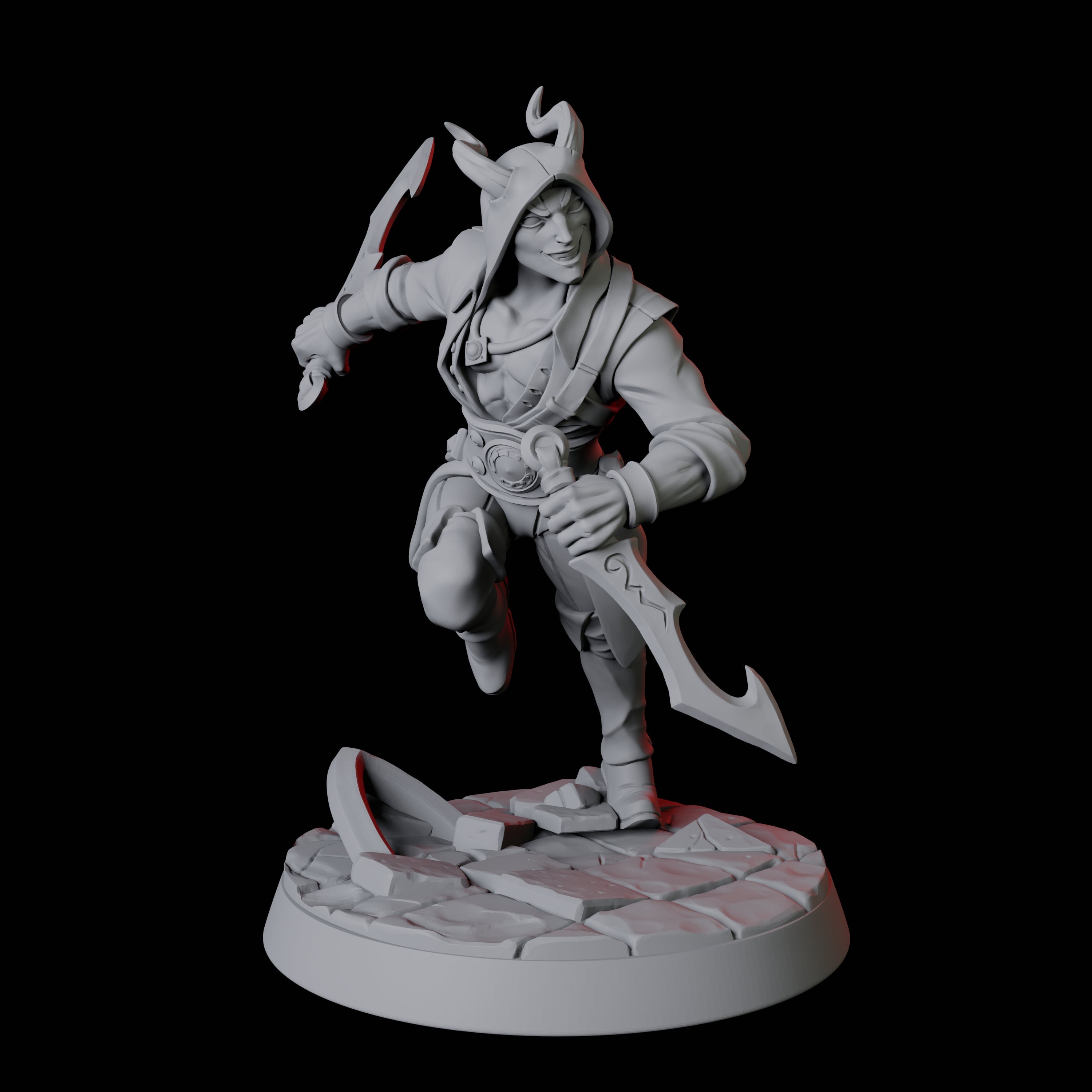 Six Tiefling Trickster Fighters Miniature for Dungeons and Dragons, Pathfinder or other TTRPGs