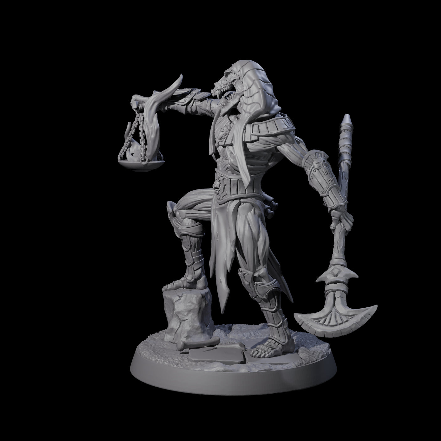Skeletal Anbuis Priest Miniature for Dungeons and Dragons, Pathfinder or other TTRPGs