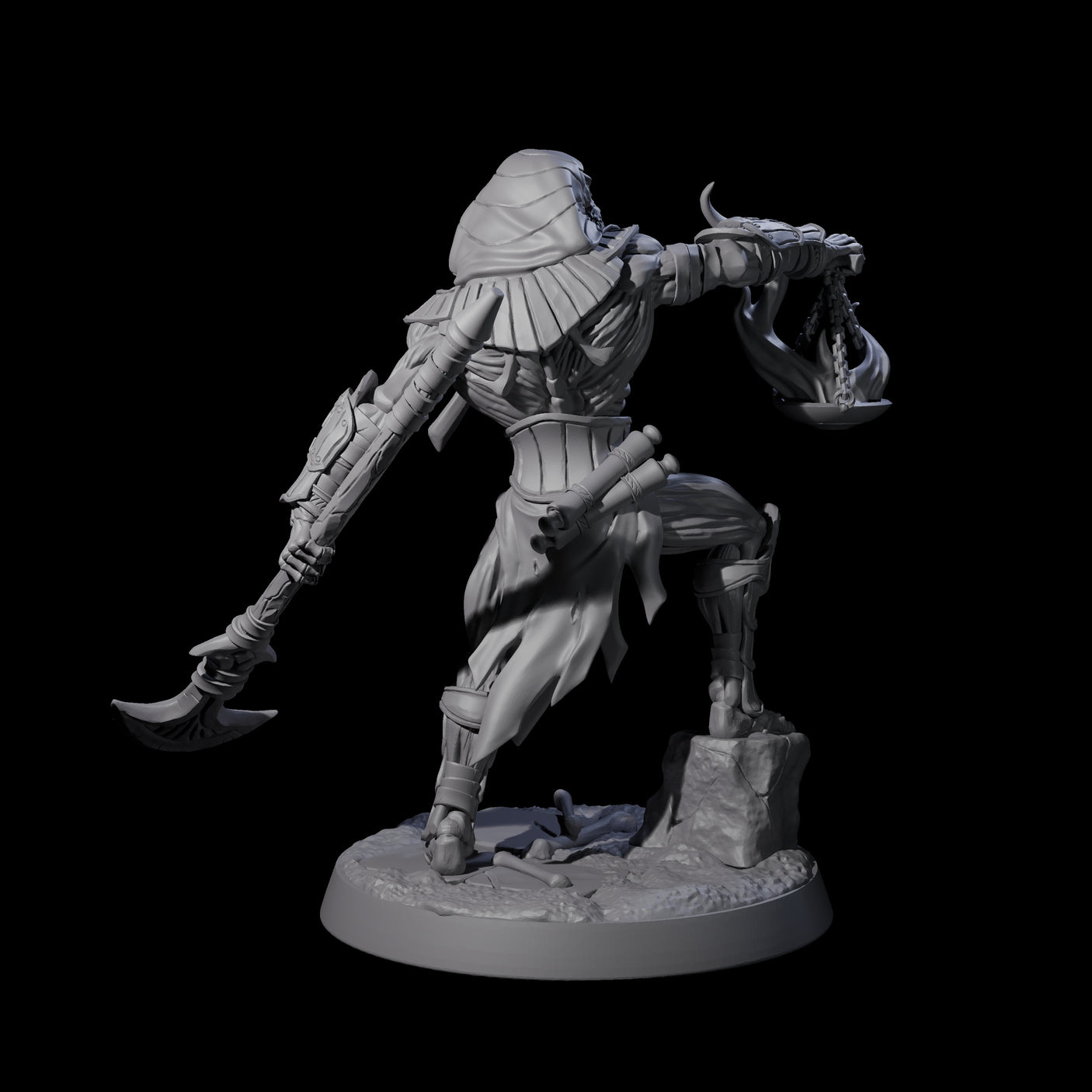 Skeletal Anbuis Priest Miniature for Dungeons and Dragons, Pathfinder or other TTRPGs