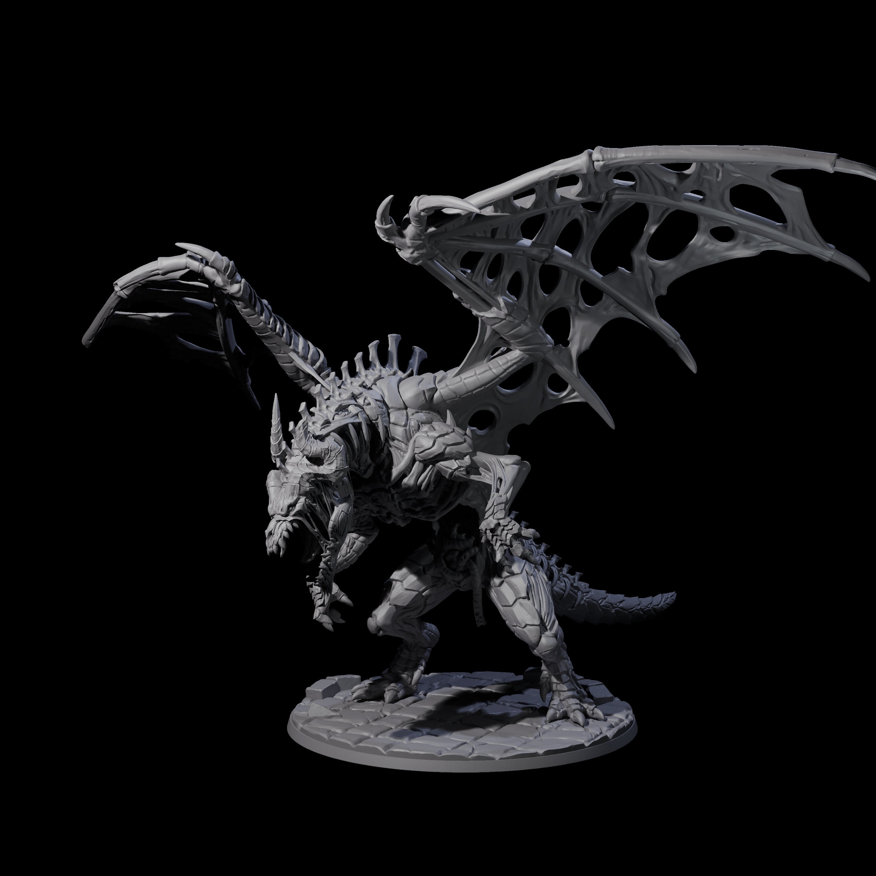 Skeletal Zombie Dragon Miniature for Dungeons and Dragons, Pathfinder or other TTRPGs