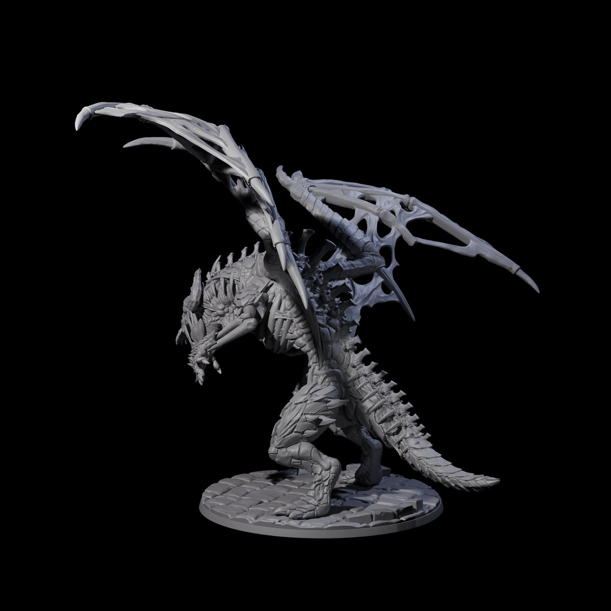 Skeletal Zombie Dragon Miniature for Dungeons and Dragons, Pathfinder or other TTRPGs