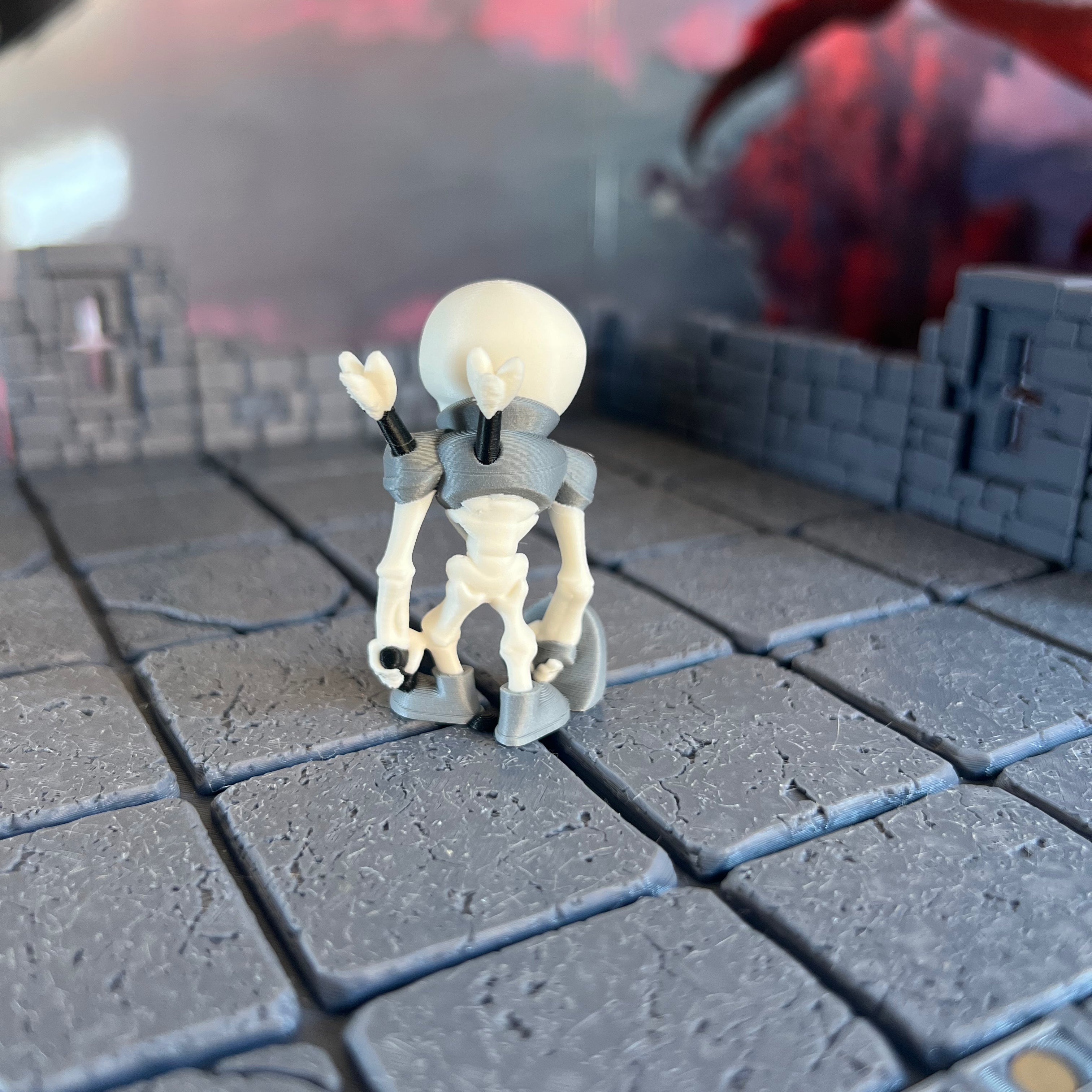 Skeleton Undead Set of Three Multicolour Table Ready Miniatures Miniature for Dungeons and Dragons, Pathfinder or other TTRPGs