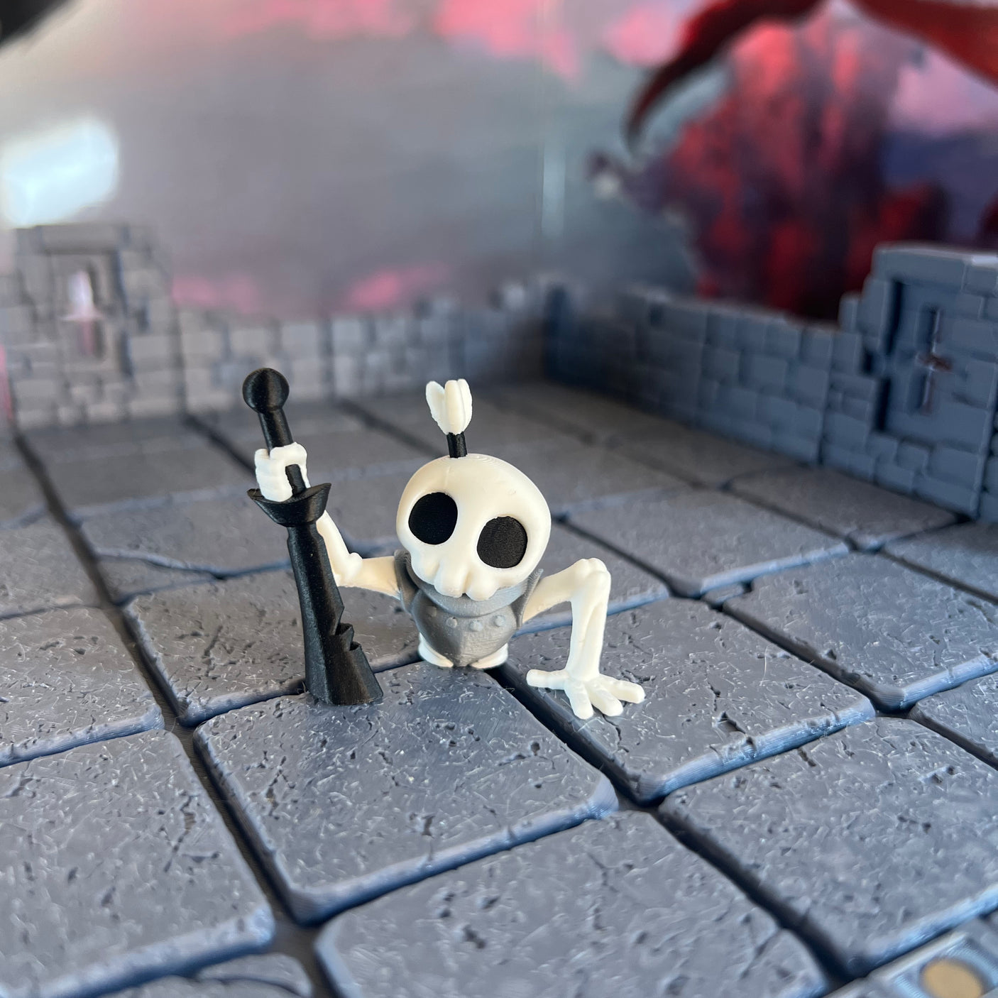 Skeleton Undead Set of Three Multicolour Table Ready Miniatures Miniature for Dungeons and Dragons, Pathfinder or other TTRPGs