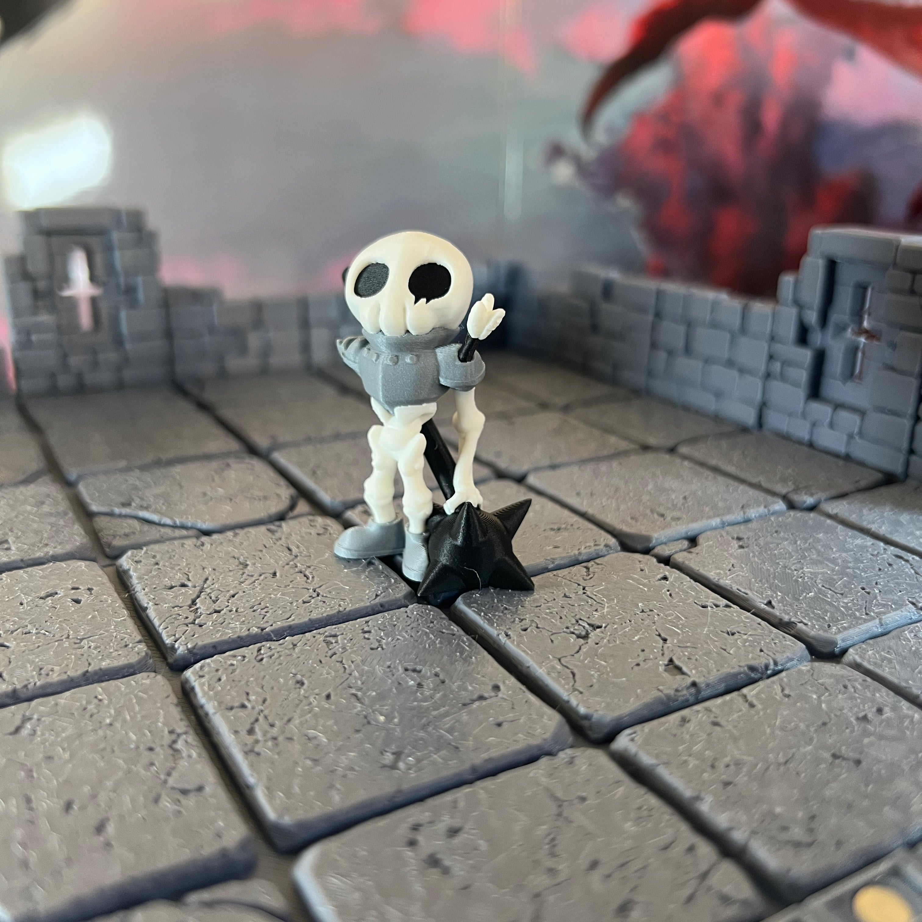 Skeleton Undead Set of Three Multicolour Table Ready Miniatures Miniature for Dungeons and Dragons, Pathfinder or other TTRPGs