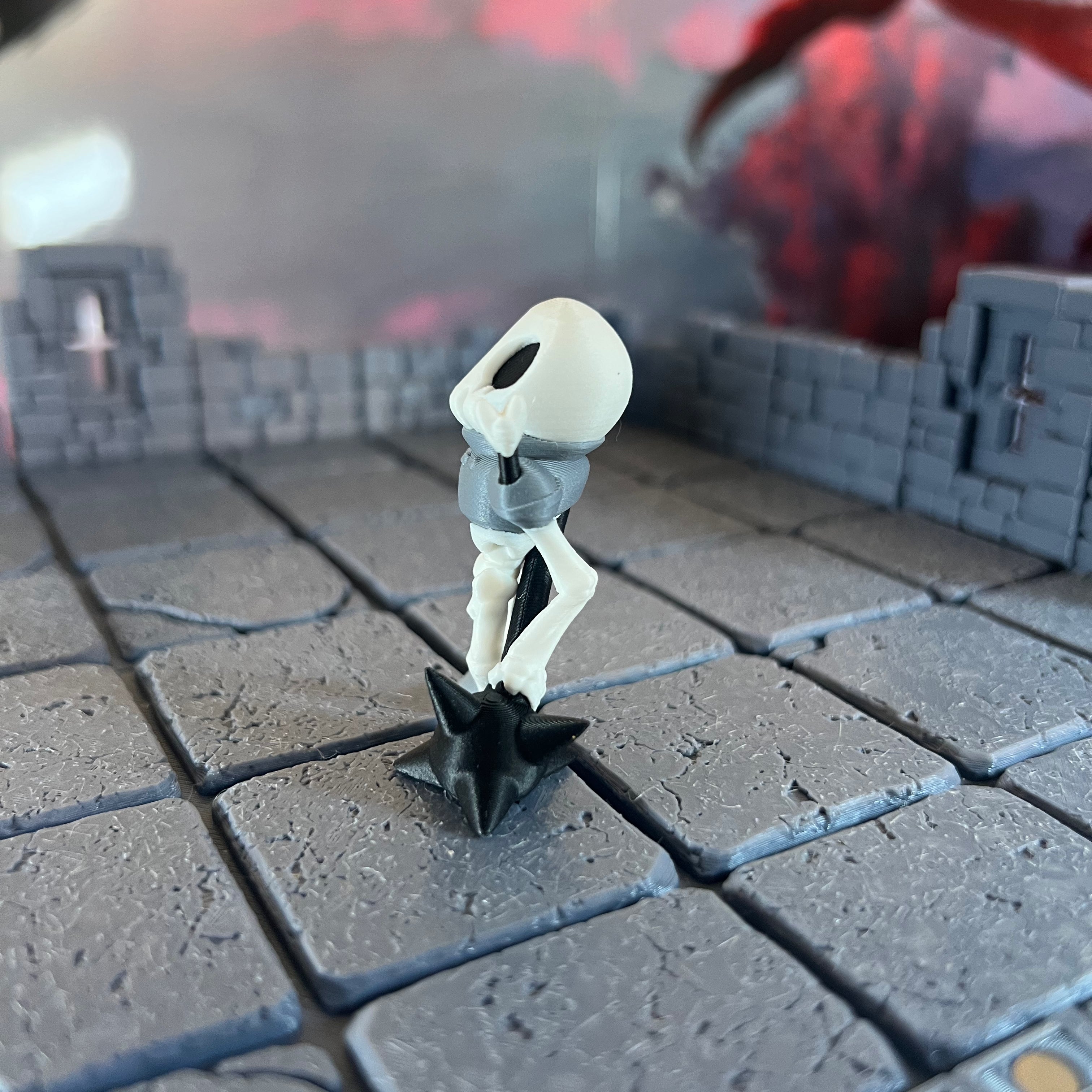 Skeleton Undead Set of Three Multicolour Table Ready Miniatures Miniature for Dungeons and Dragons, Pathfinder or other TTRPGs