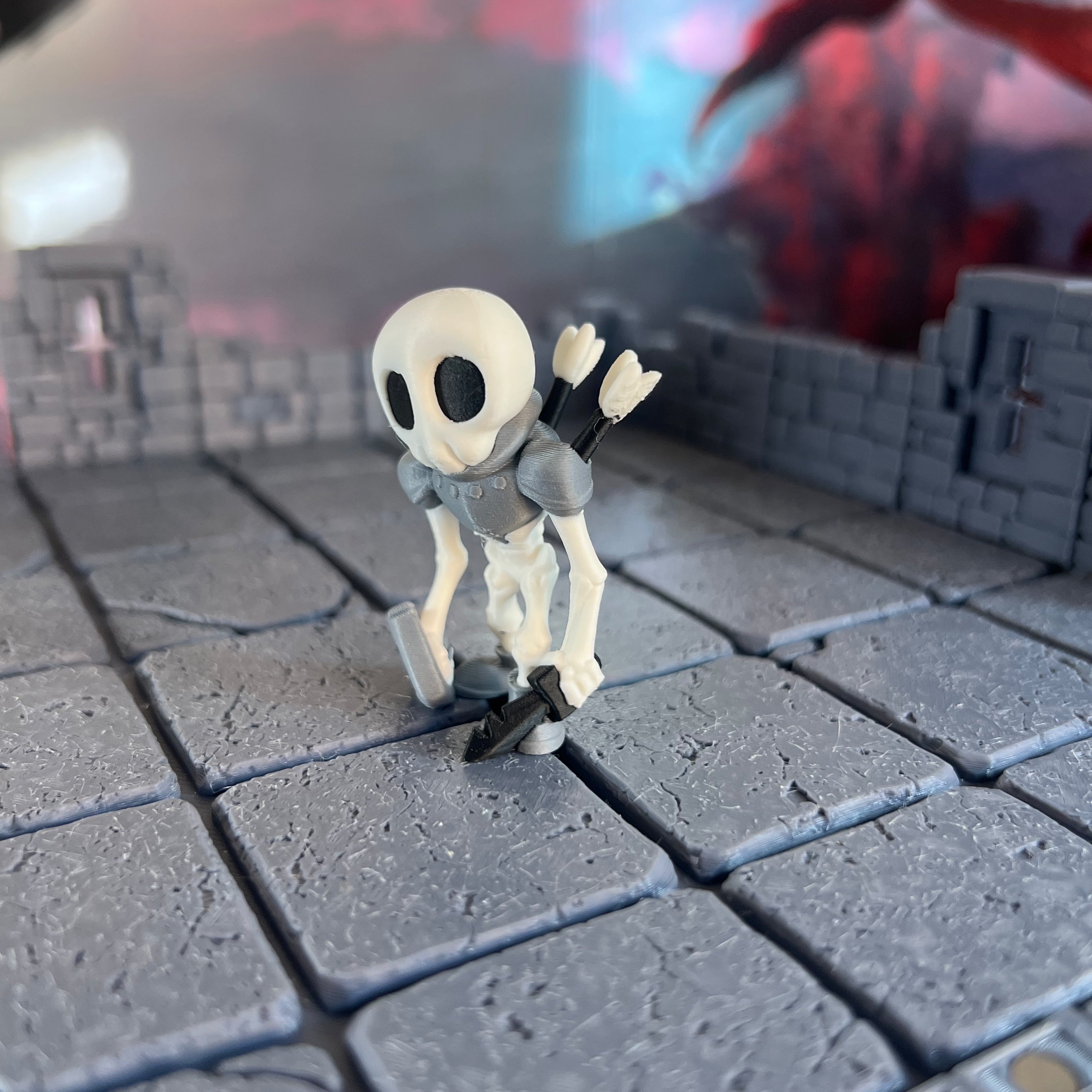 Skeleton Undead Set of Three Multicolour Table Ready Miniatures Miniature for Dungeons and Dragons, Pathfinder or other TTRPGs