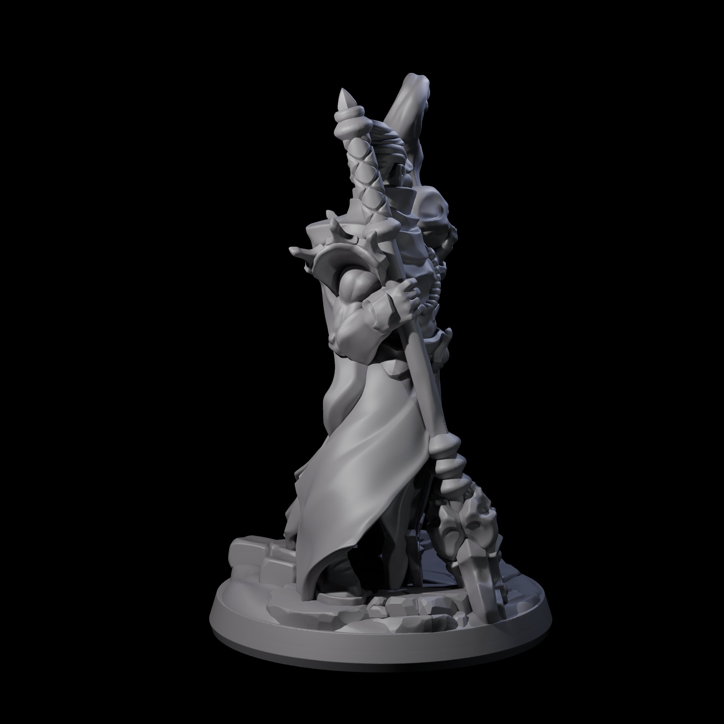 Skull Wielding Necromancer Miniature for Dungeons and Dragons, Pathfinder or other TTRPGs