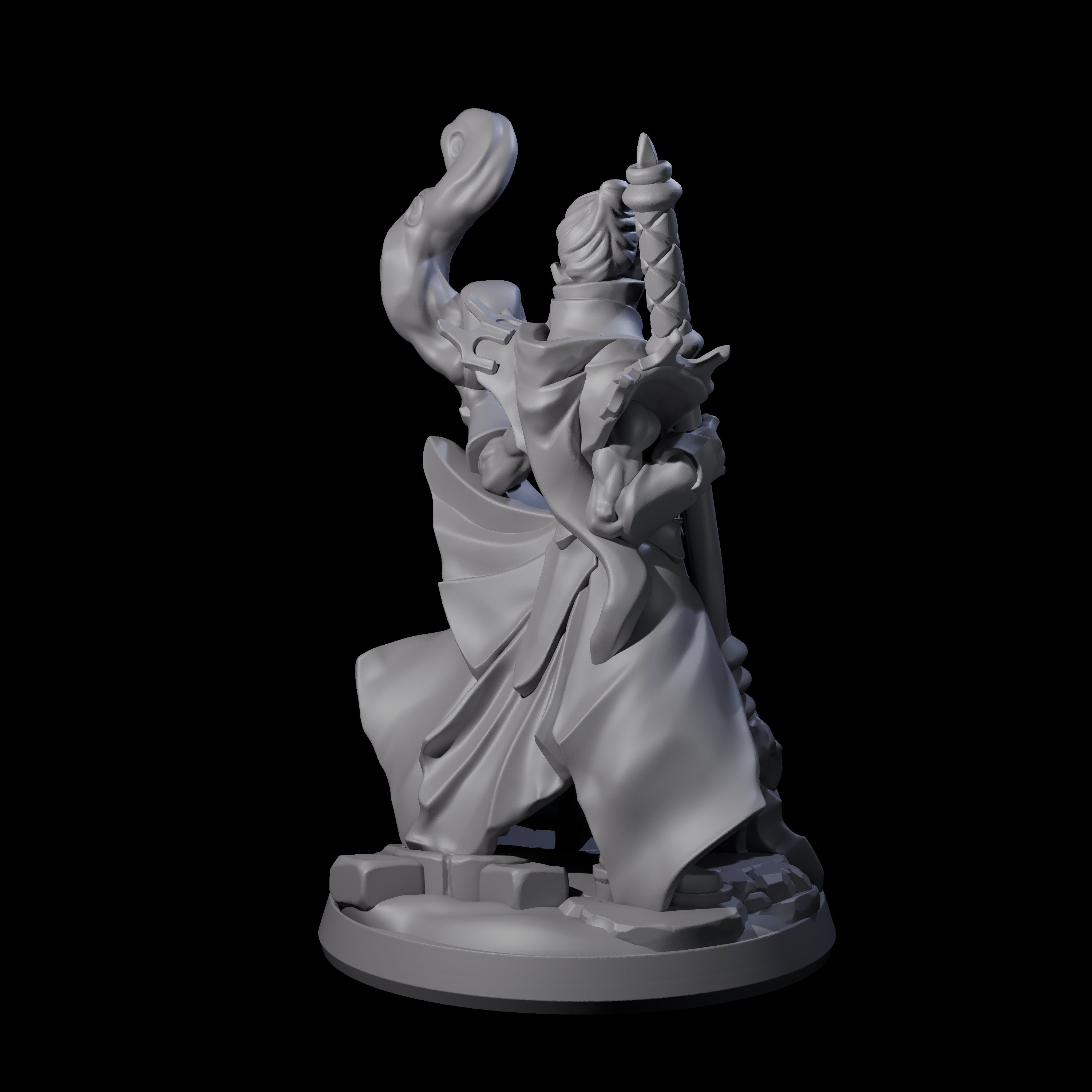 Skull Wielding Necromancer Miniature for Dungeons and Dragons, Pathfinder or other TTRPGs