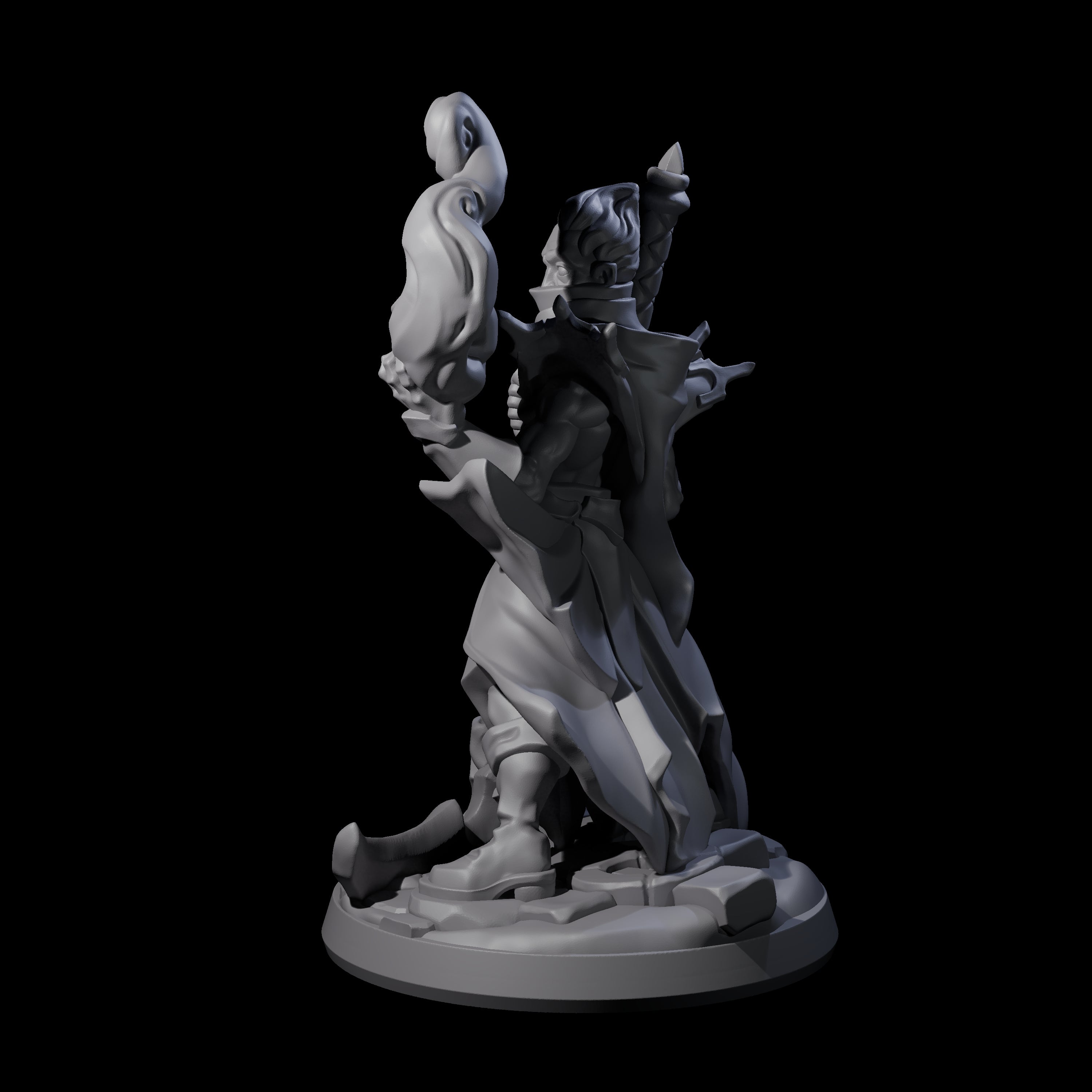 Skull Wielding Necromancer Miniature for Dungeons and Dragons, Pathfinder or other TTRPGs