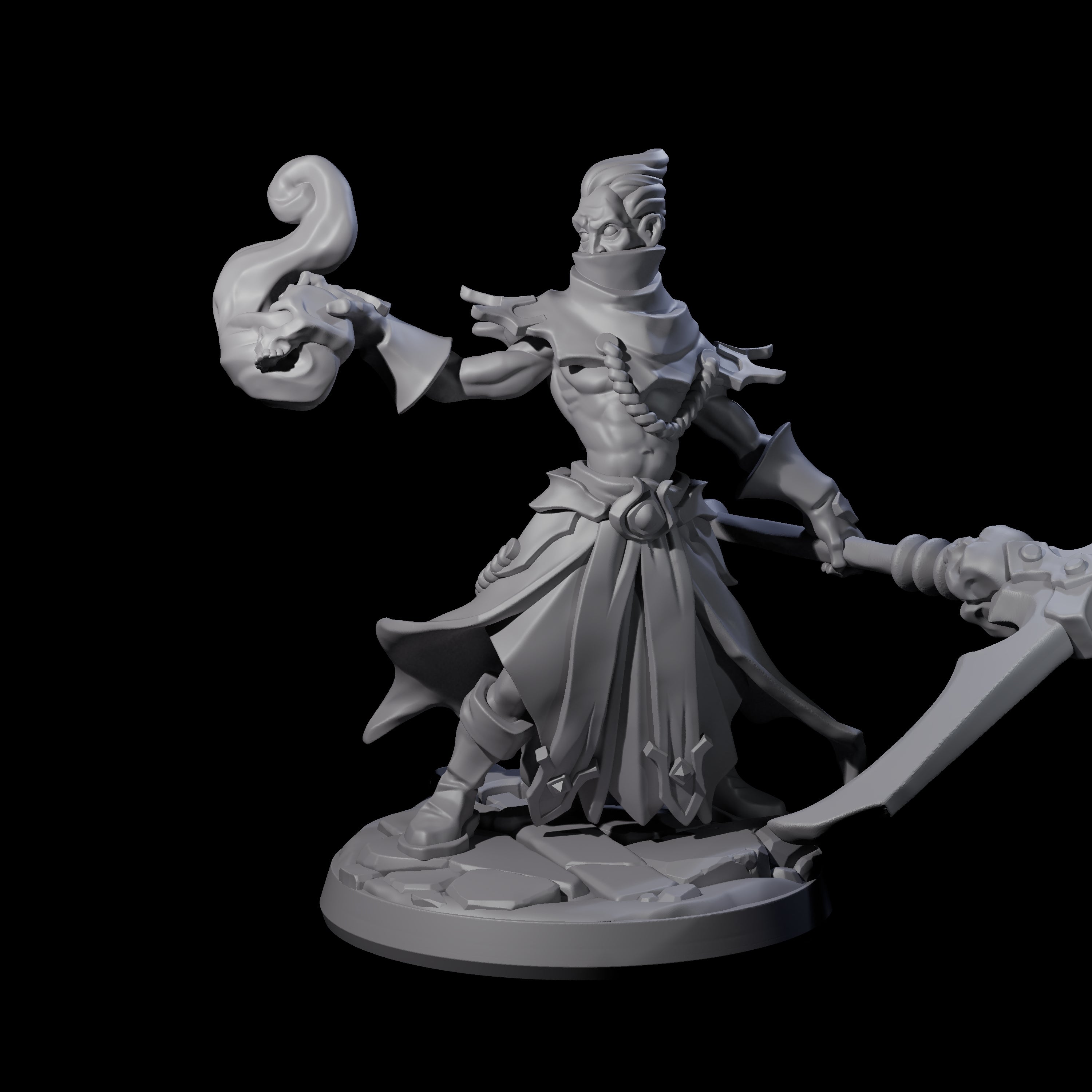 Skull Wielding Necromancer Miniature for Dungeons and Dragons, Pathfinder or other TTRPGs