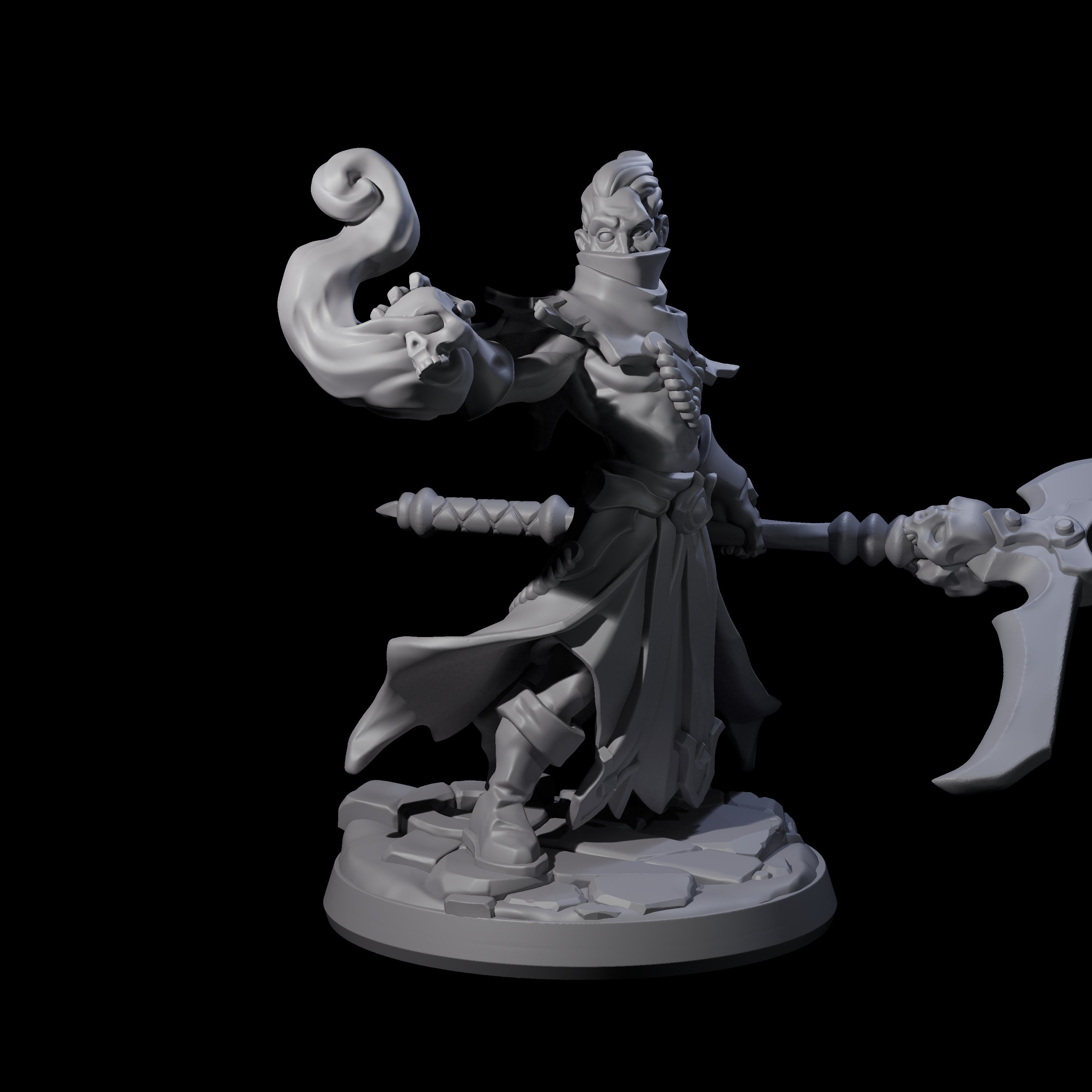 Skull Wielding Necromancer Miniature for Dungeons and Dragons, Pathfinder or other TTRPGs