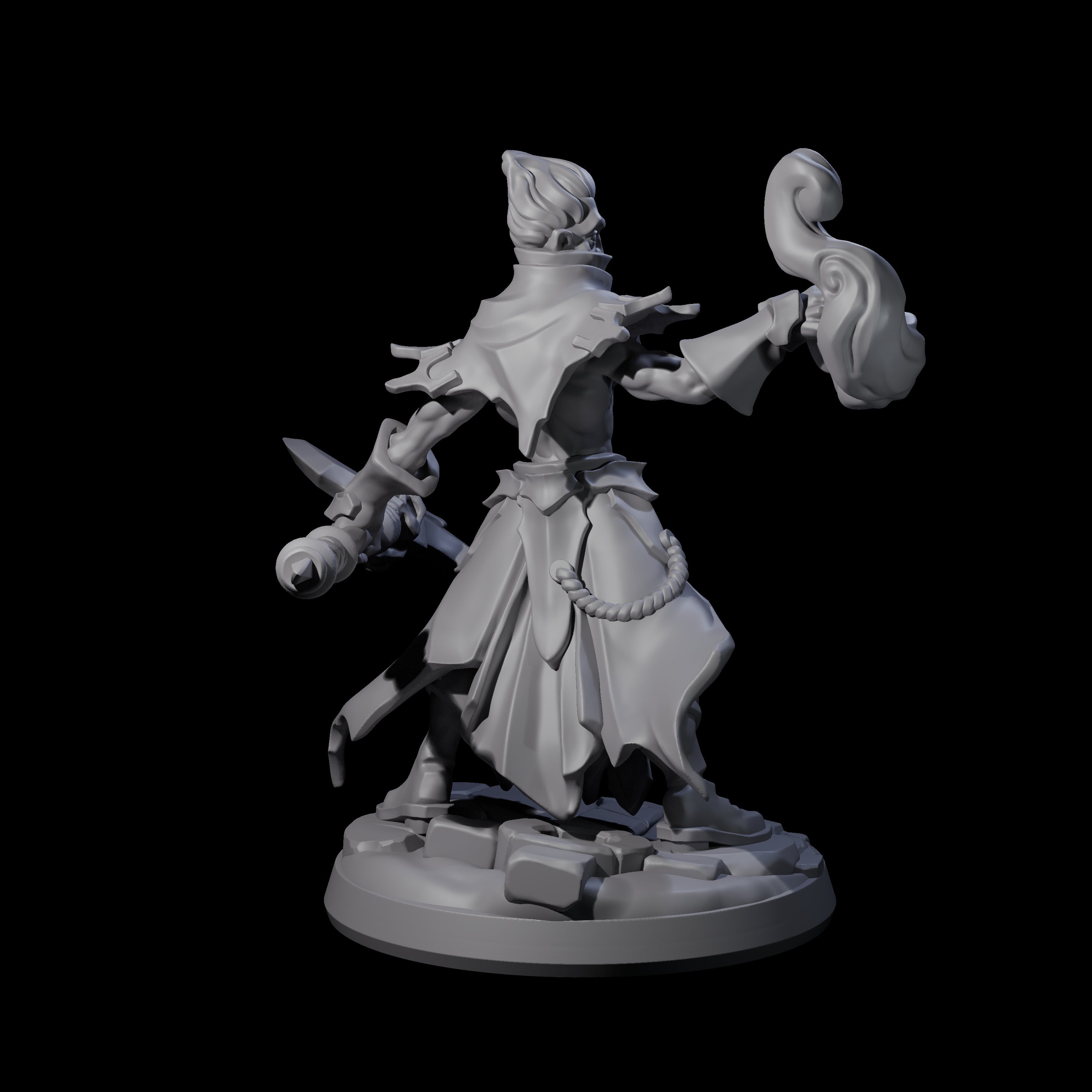 Skull Wielding Necromancer Miniature for Dungeons and Dragons, Pathfinder or other TTRPGs