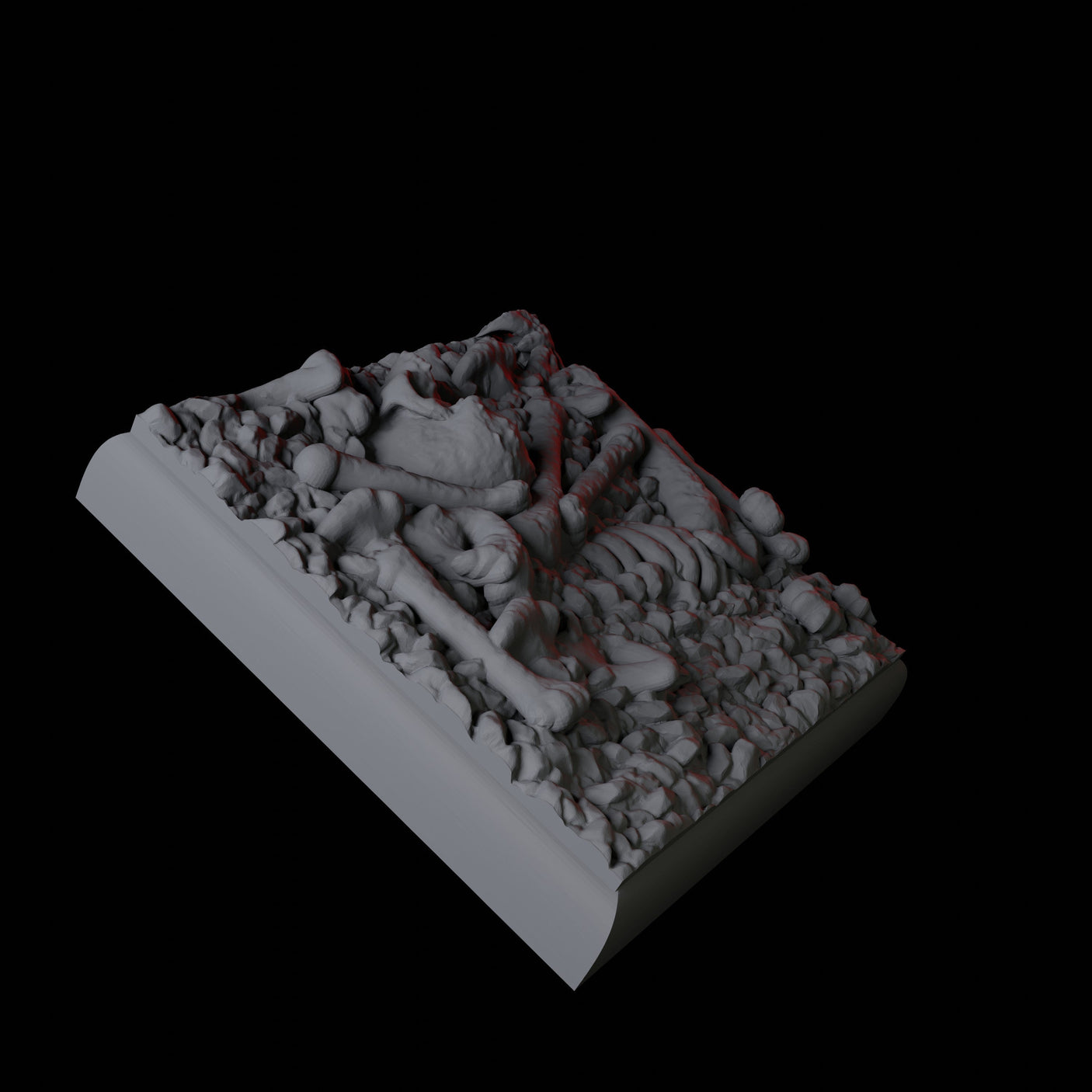 Skull and Bones Base Pack - 20mm Square Miniature for Dungeons and Dragons, Pathfinder or other TTRPGs