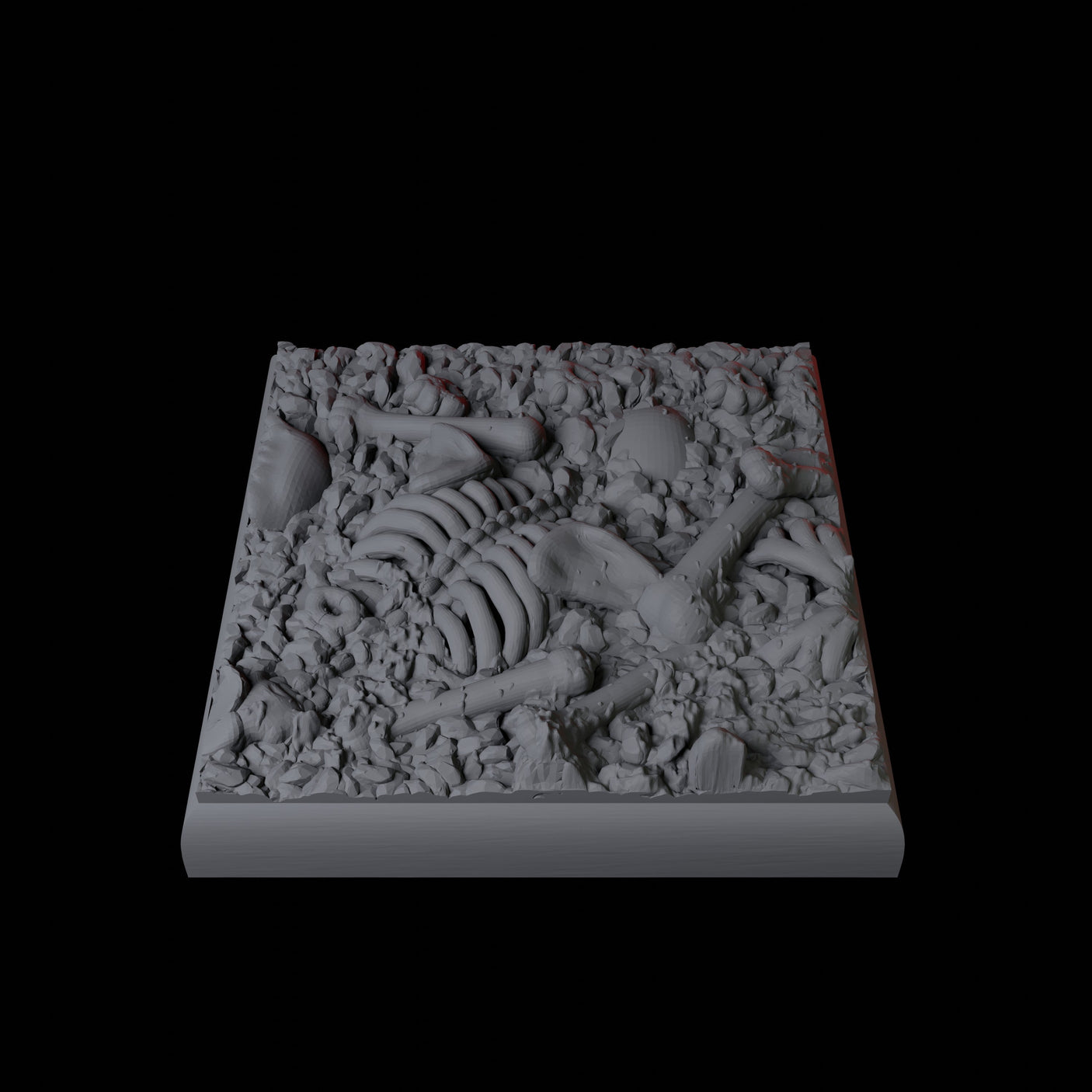 Skull and Bones Base Pack - 20mm Square Miniature for Dungeons and Dragons, Pathfinder or other TTRPGs