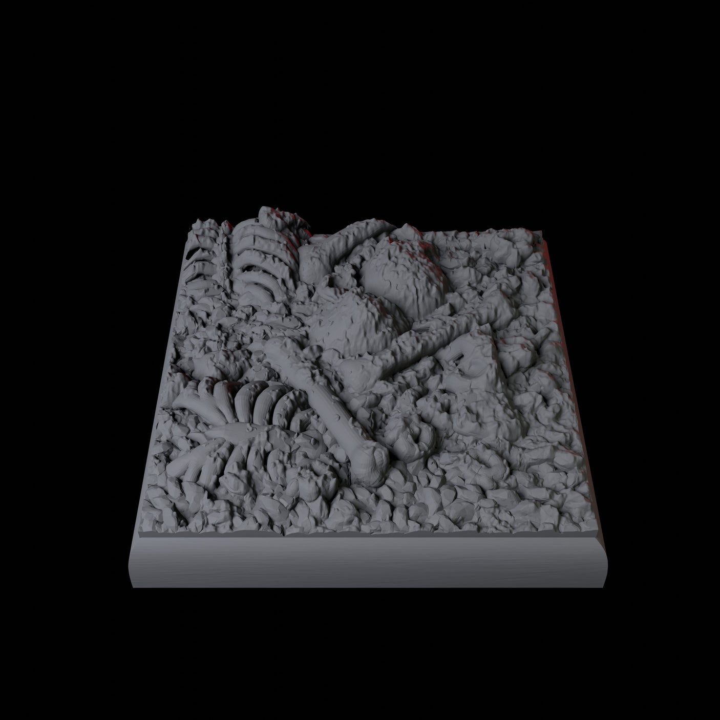 Skull and Bones Base Pack - 20mm Square Miniature for Dungeons and Dragons, Pathfinder or other TTRPGs