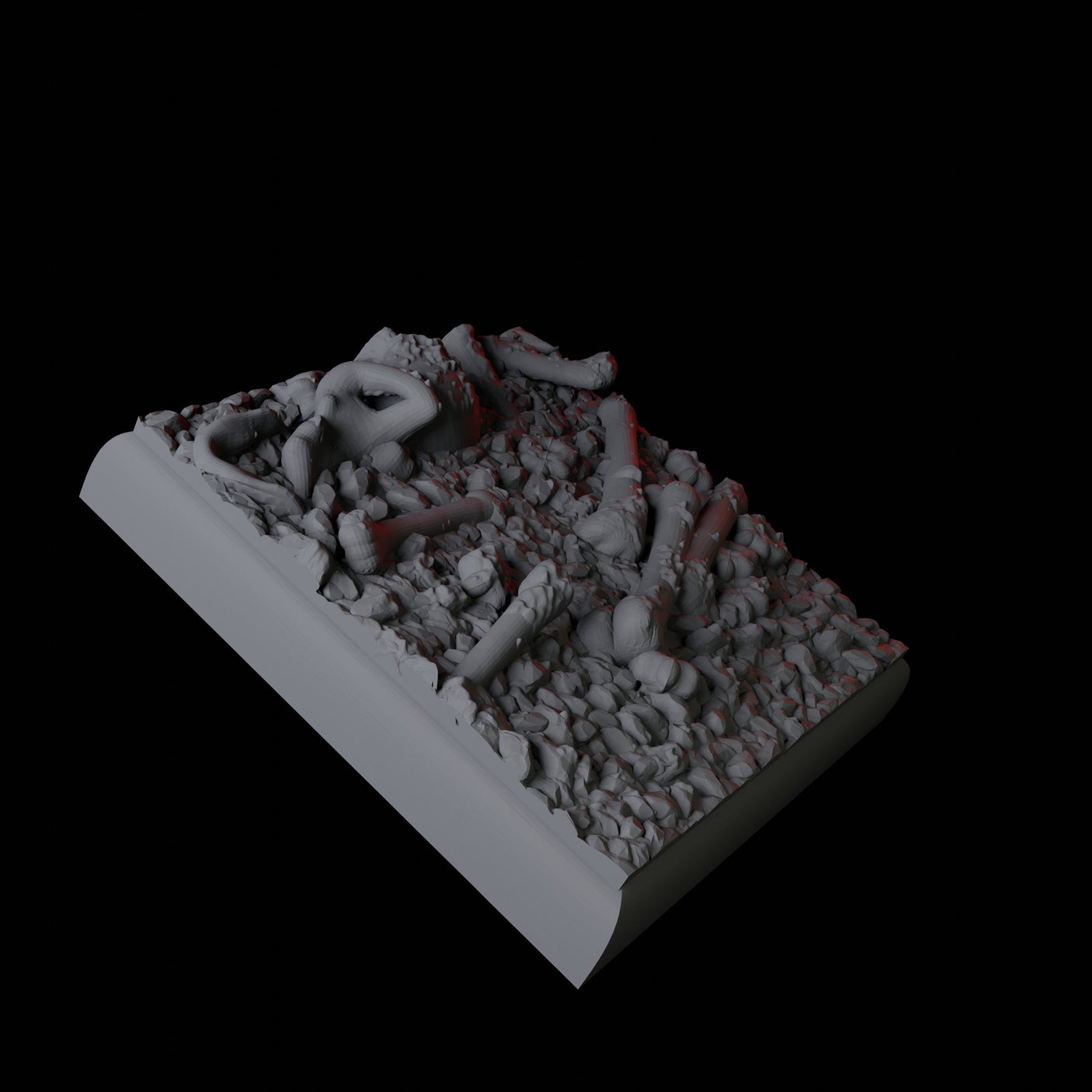 Skull and Bones Base Pack - 20mm Square Miniature for Dungeons and Dragons, Pathfinder or other TTRPGs