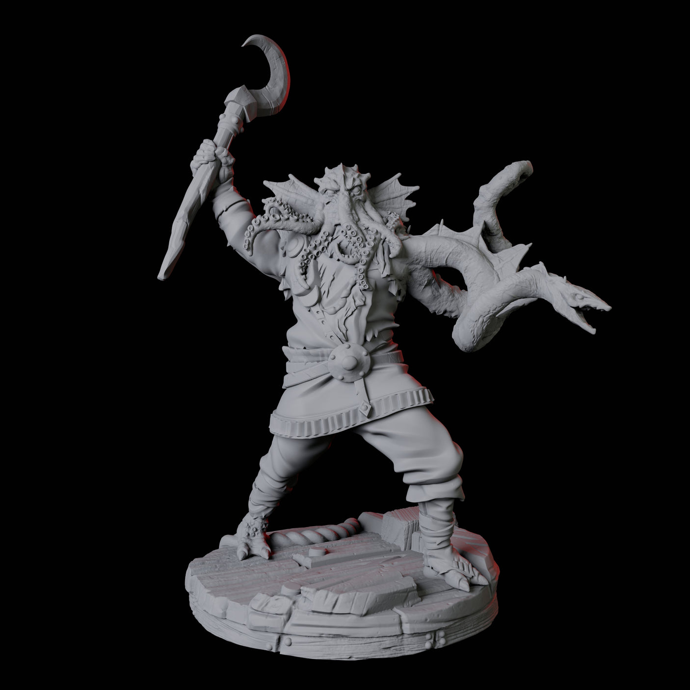 Sky Kraken Acolyte B Miniature for Dungeons and Dragons, Pathfinder or other TTRPGs