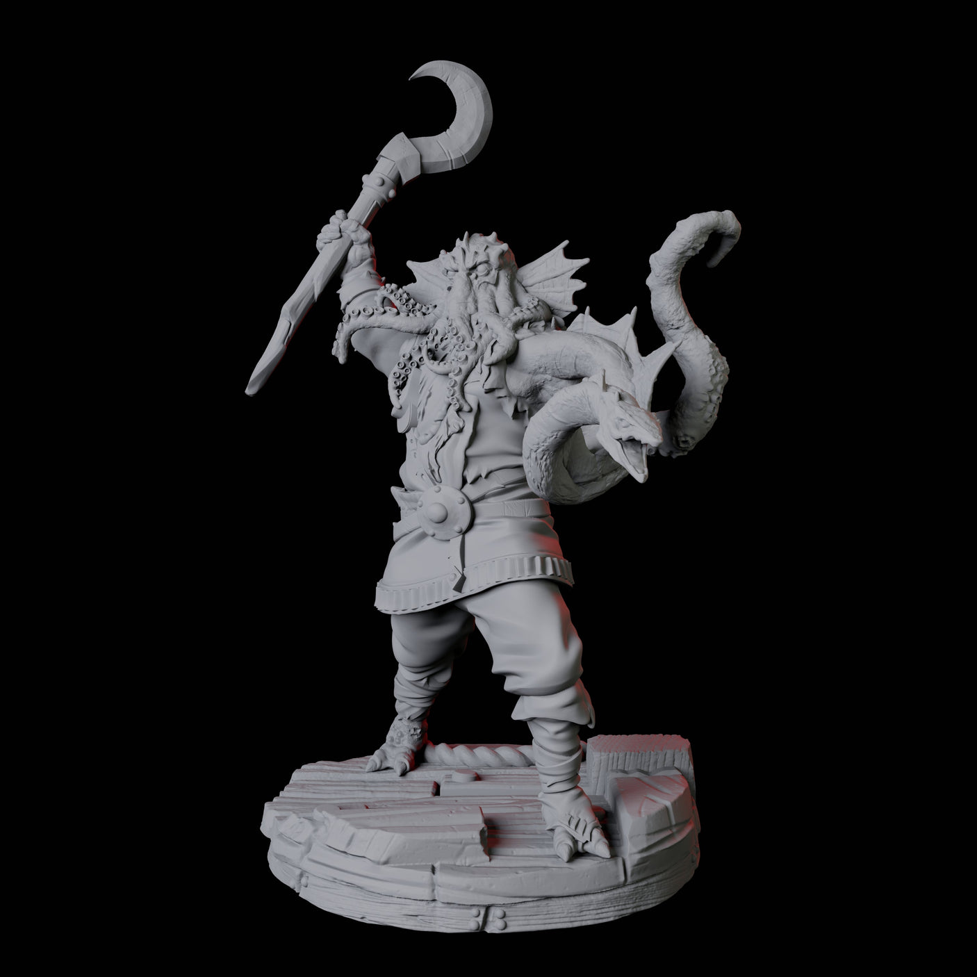 Sky Kraken Acolyte B Miniature for Dungeons and Dragons, Pathfinder or other TTRPGs