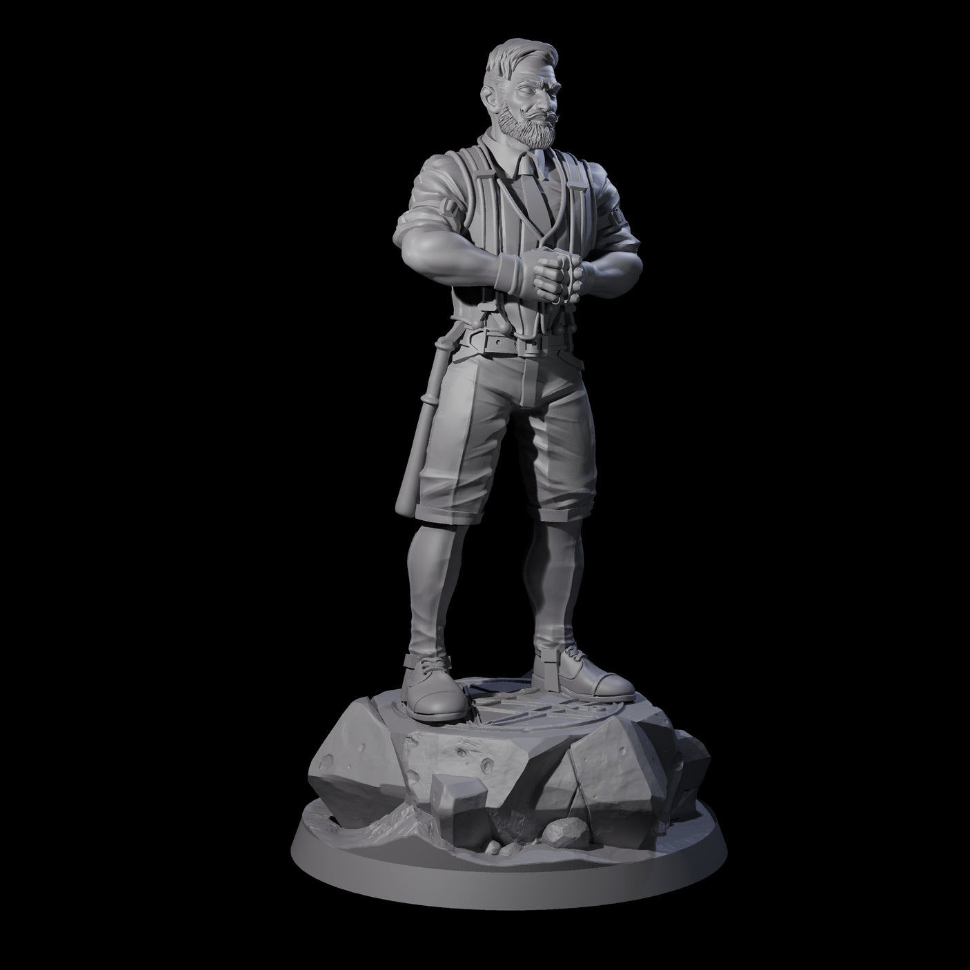 Slamming Human Investigator Miniature for Dungeons and Dragons, Pathfinder or other TTRPGs