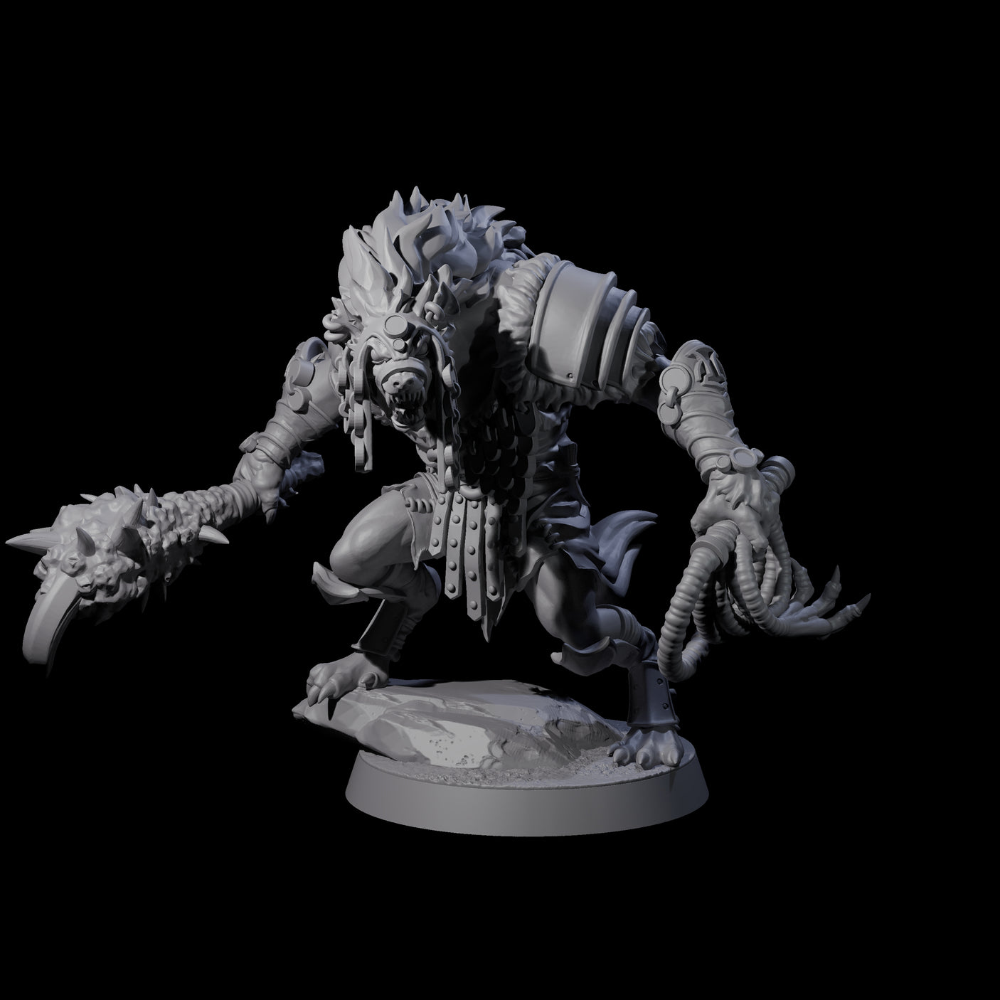 Slave Master Gnoll Taskmaster Miniature for Dungeons and Dragons, Pathfinder or other TTRPGs