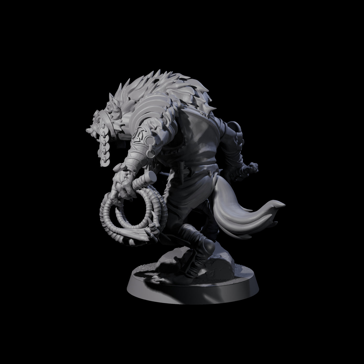 Slave Master Gnoll Taskmaster Miniature for Dungeons and Dragons, Pathfinder or other TTRPGs