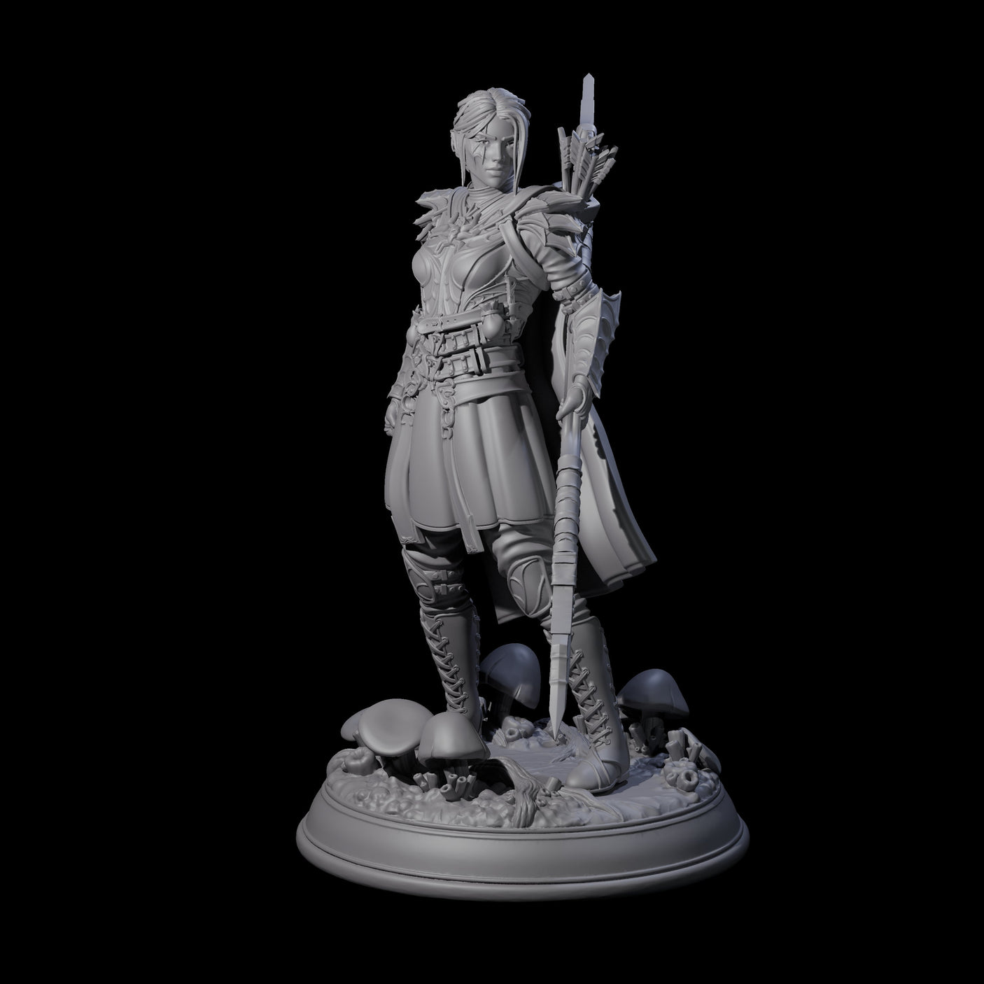 Slender Drow Hunter B Miniature for Dungeons and Dragons, Pathfinder or other TTRPGs