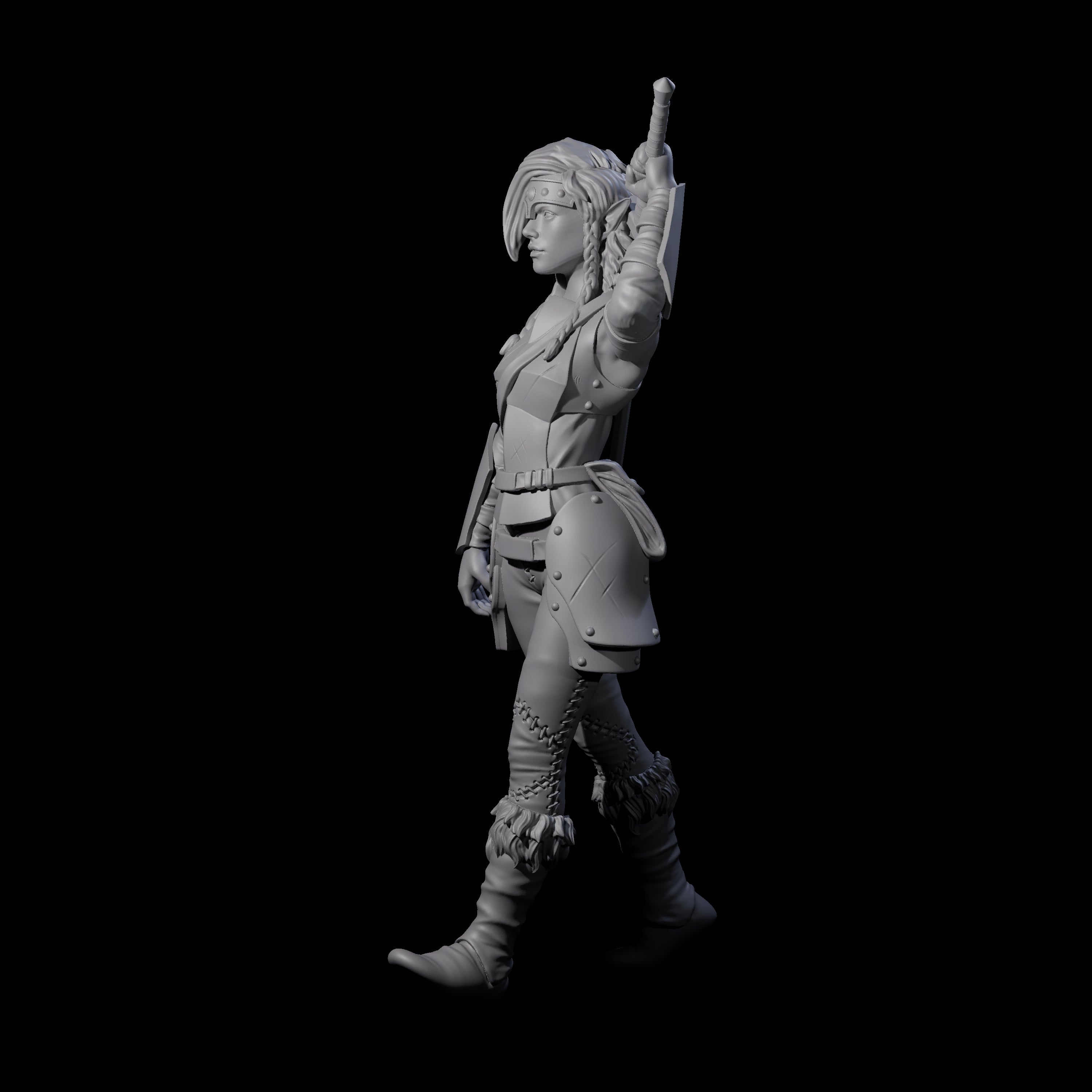 Slender Elf Barbarian Miniature for Dungeons and Dragons, Pathfinder or other TTRPGs