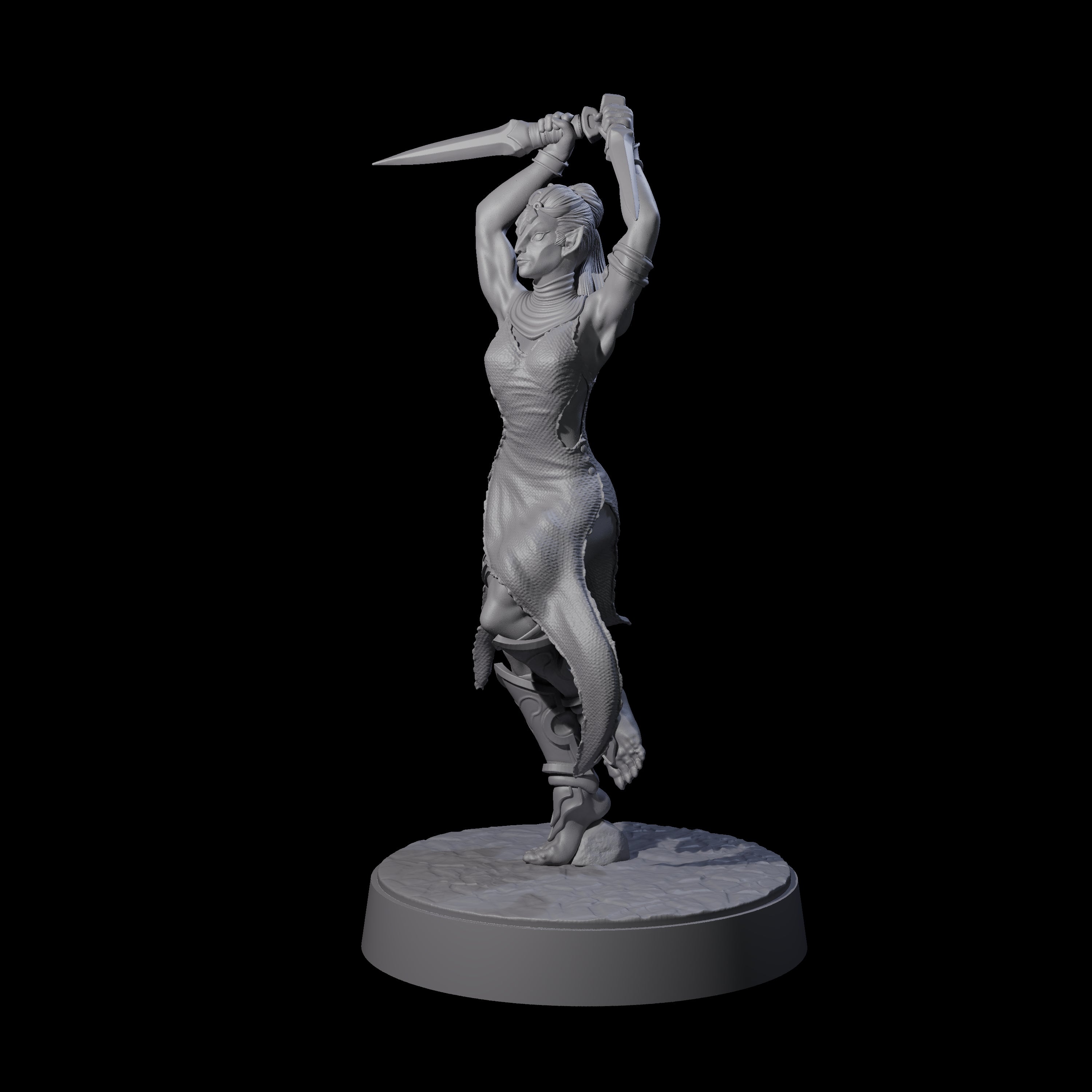 Slender Yuan-ti Priestess B Miniature for Dungeons and Dragons, Pathfinder or other TTRPGs