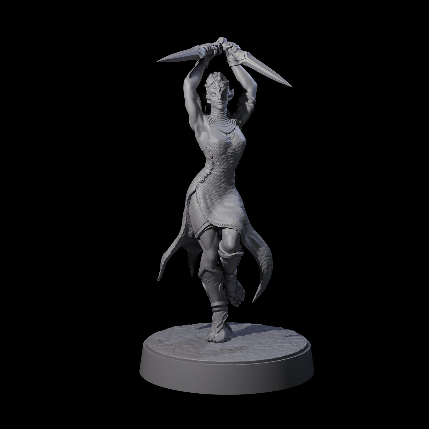 Slender Yuan-ti Priestess B Miniature for Dungeons and Dragons, Pathfinder or other TTRPGs