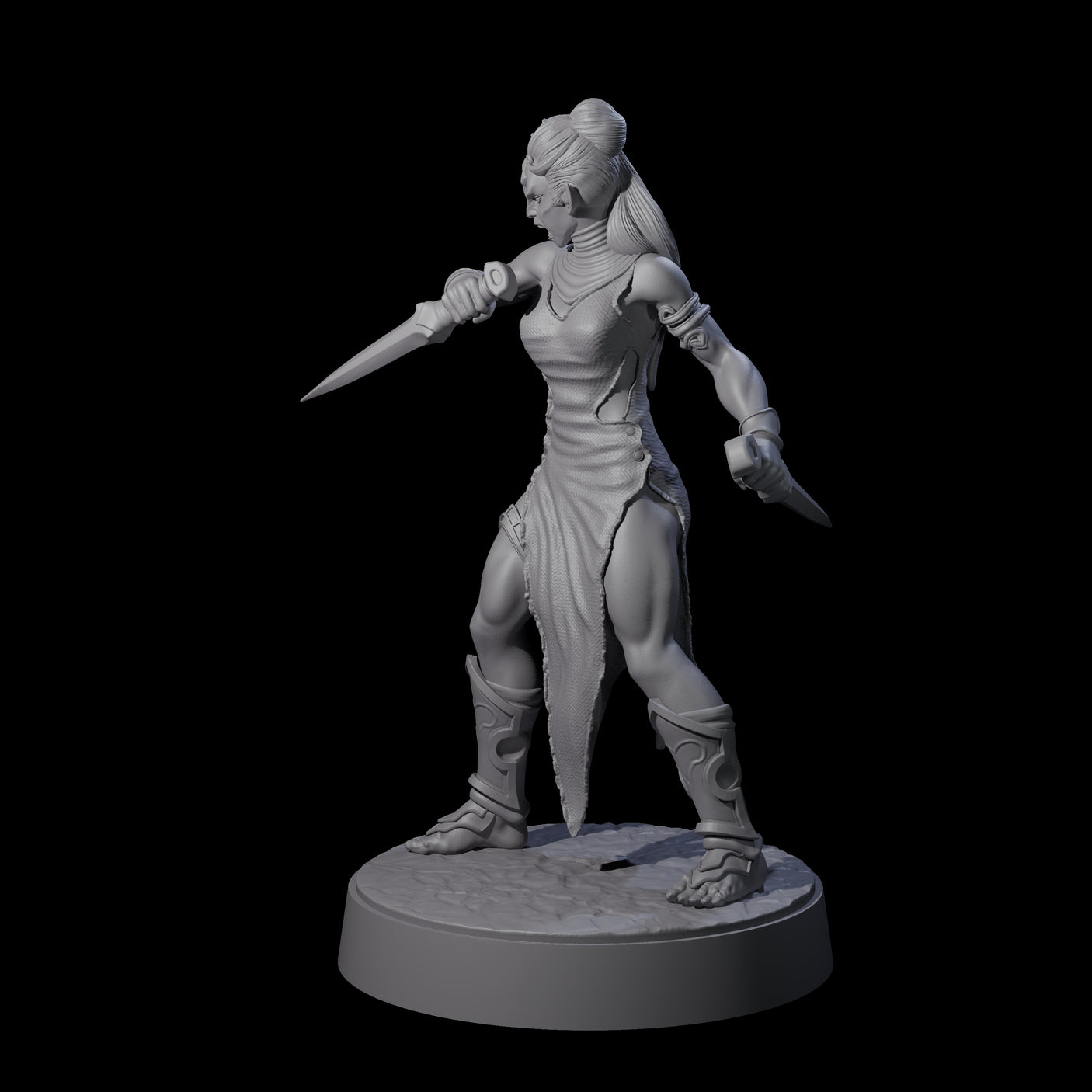 Slender Yuan-ti Priestess D Miniature for Dungeons and Dragons, Pathfinder or other TTRPGs