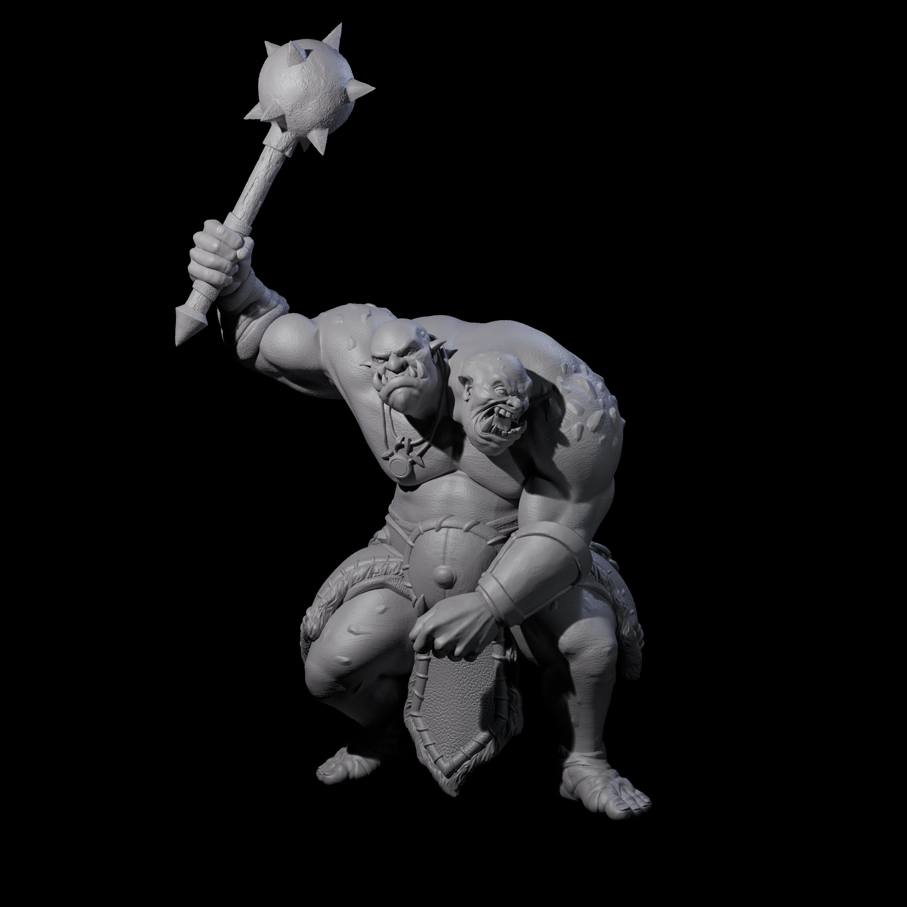 Slightly Confused Ettin Miniature for Dungeons and Dragons, Pathfinder or other TTRPGs