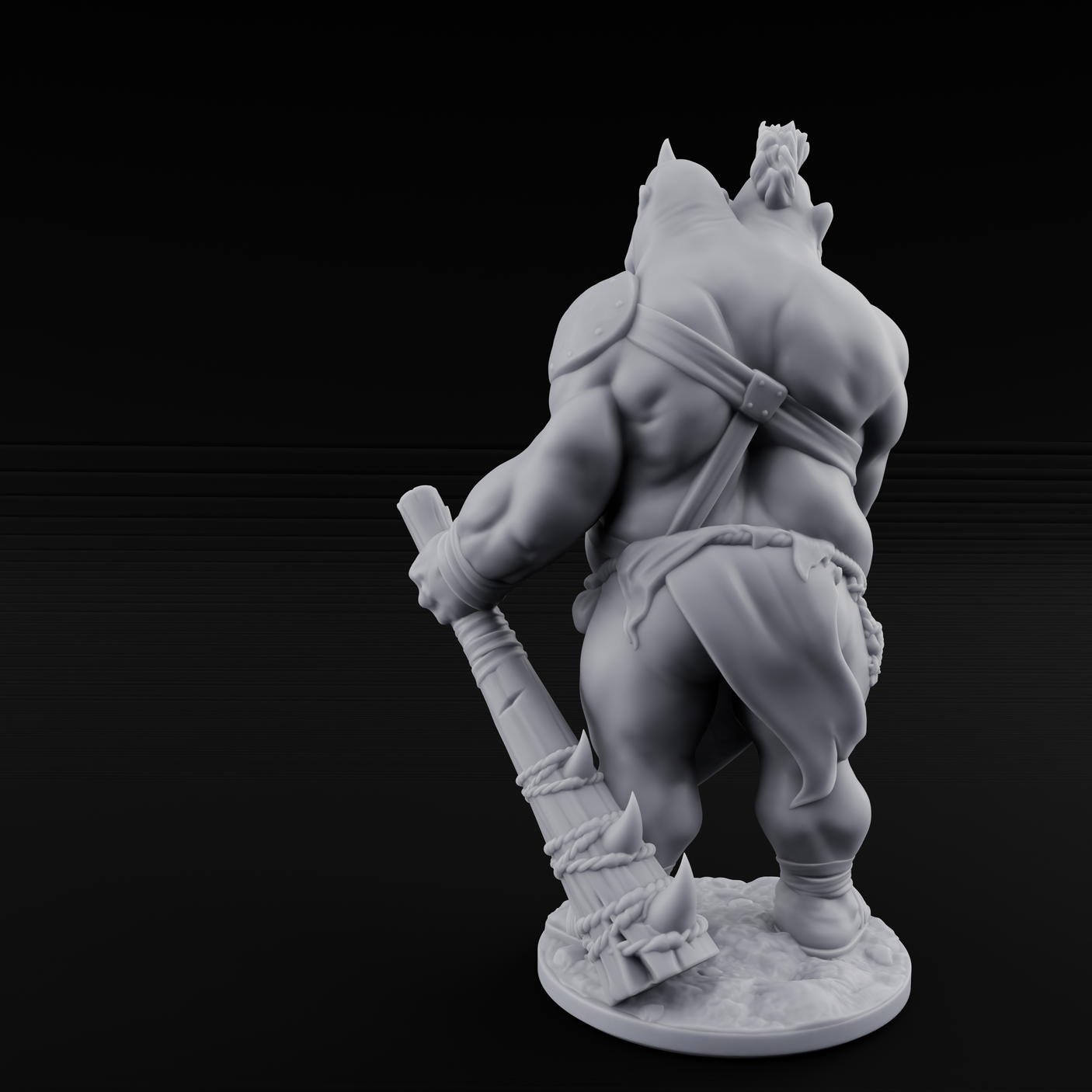 Slightly Confused Ettin Warrior Miniature for Dungeons and Dragons, Pathfinder or other TTRPGs