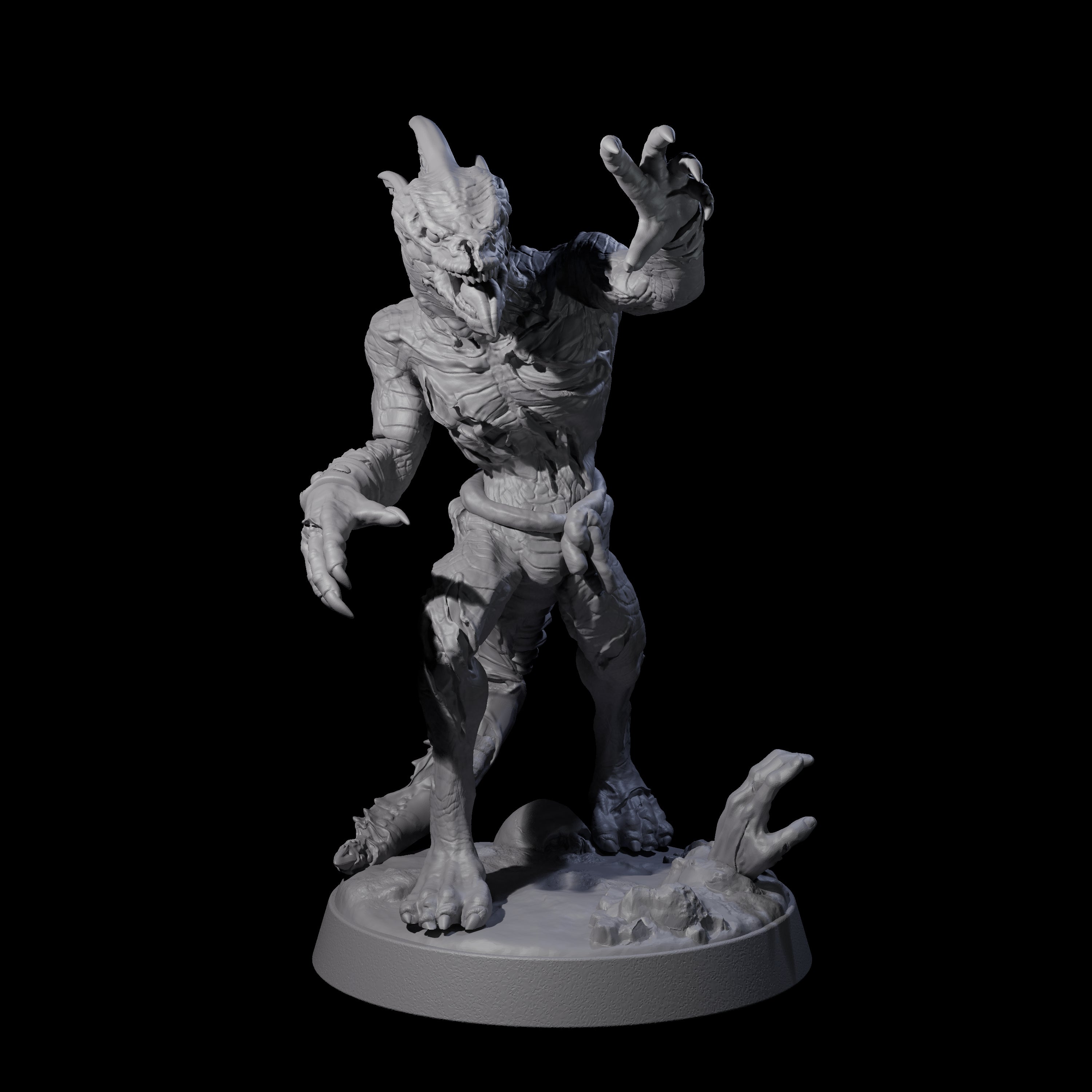 Slimy Lizardfolk Zombie A Miniature for Dungeons and Dragons, Pathfinder or other TTRPGs