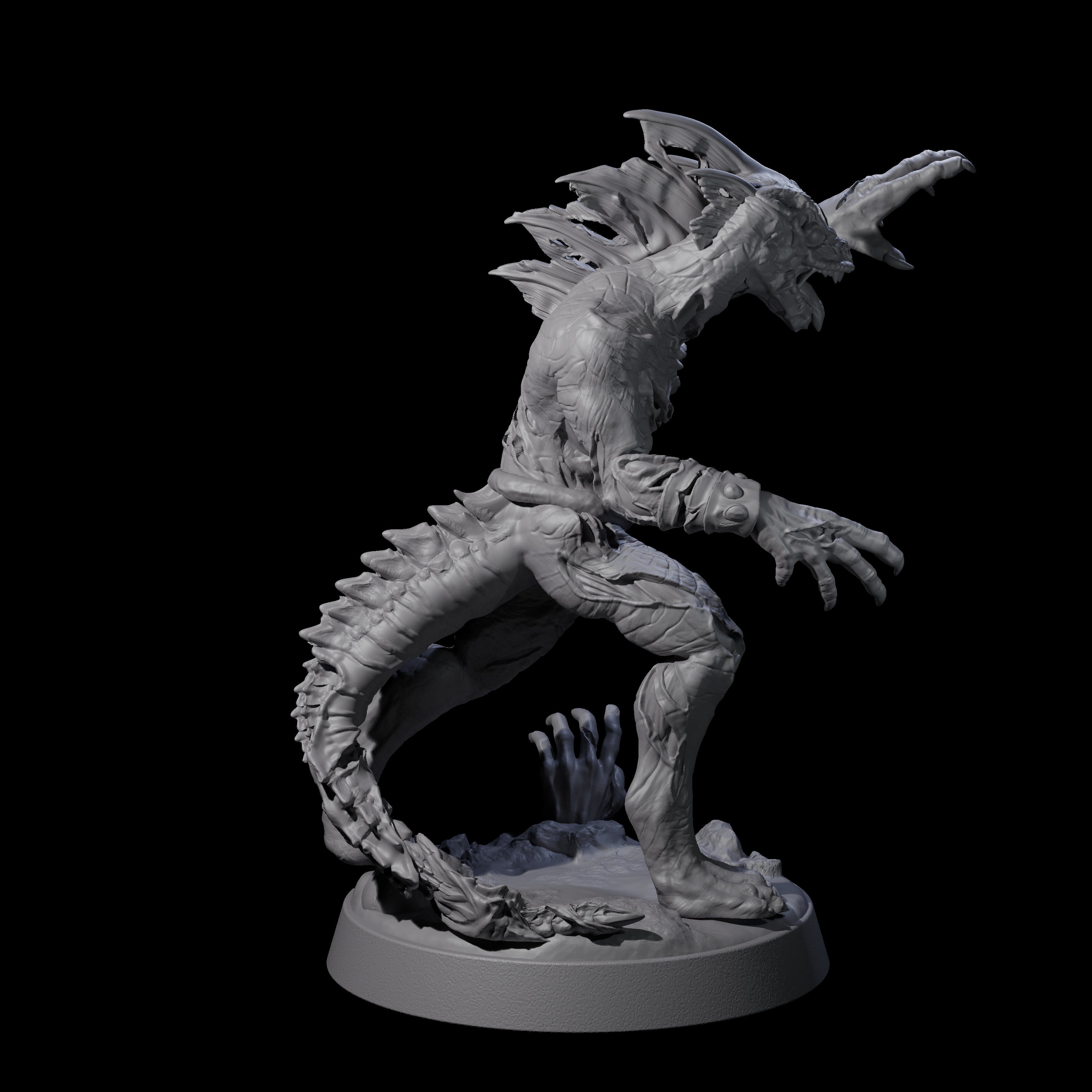 Slimy Lizardfolk Zombie A Miniature for Dungeons and Dragons, Pathfinder or other TTRPGs