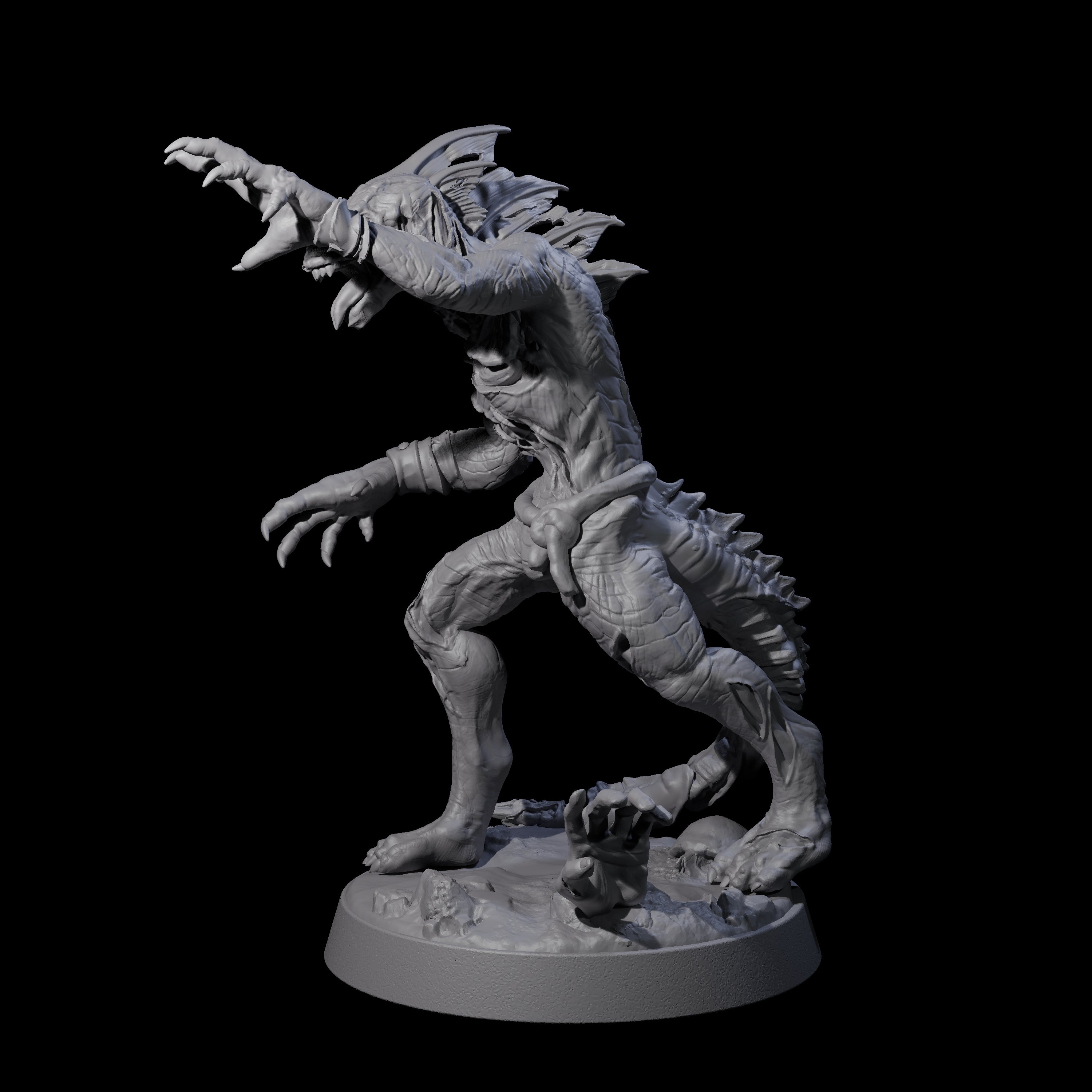 Slimy Lizardfolk Zombie A Miniature for Dungeons and Dragons, Pathfinder or other TTRPGs