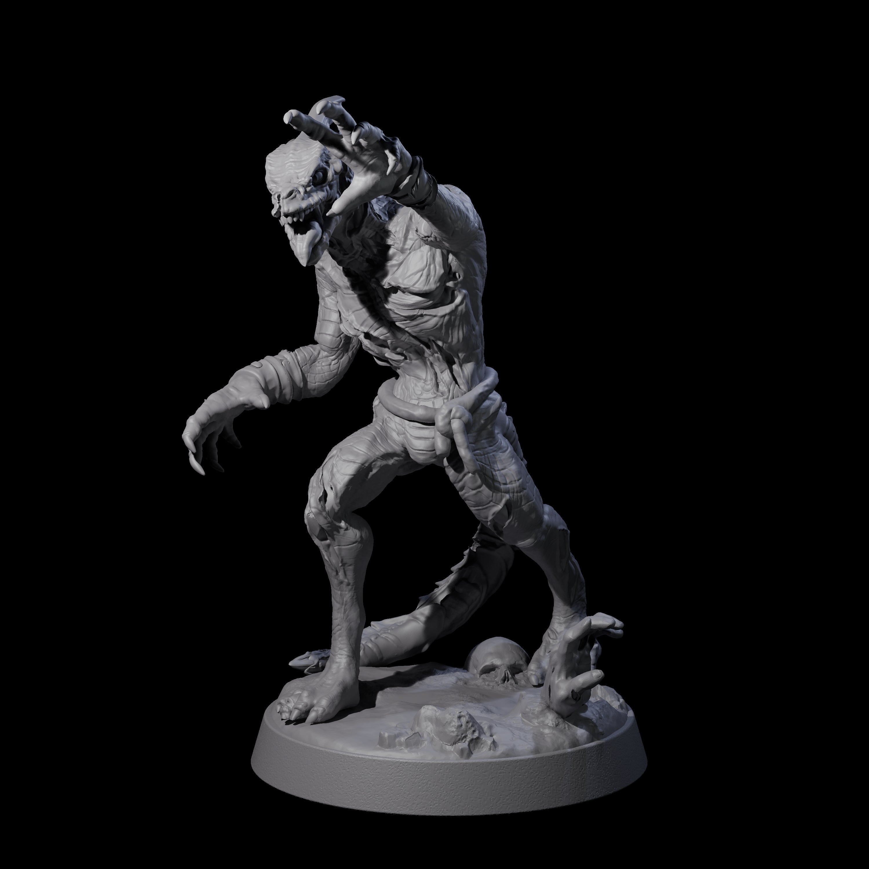Slimy Lizardfolk Zombie A Miniature for Dungeons and Dragons, Pathfinder or other TTRPGs