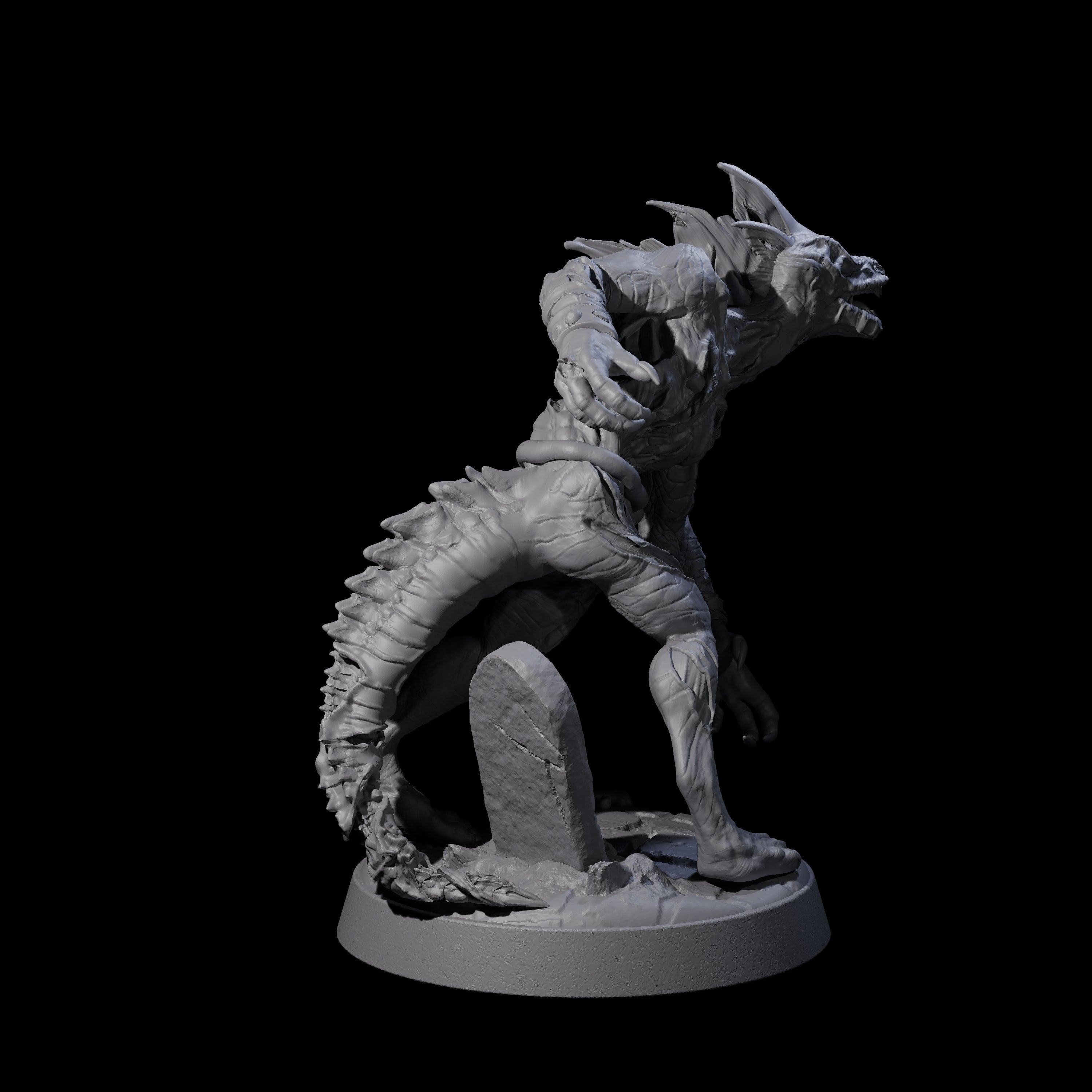 Slimy Lizardfolk Zombie B Miniature for Dungeons and Dragons, Pathfinder or other TTRPGs
